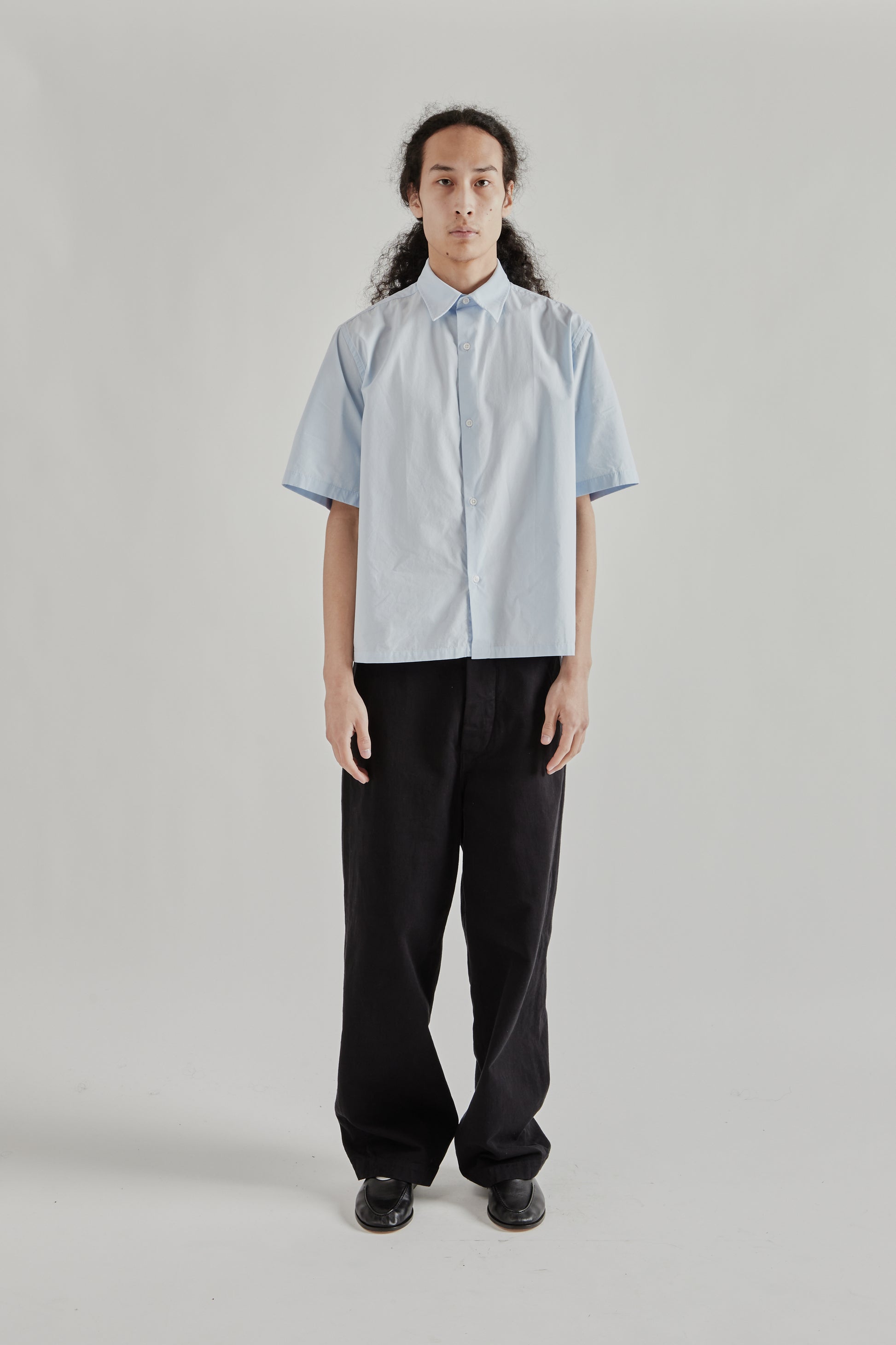 Fairly Normal SS26 Short Sleeve Poplin Shirt Light Blue1342
