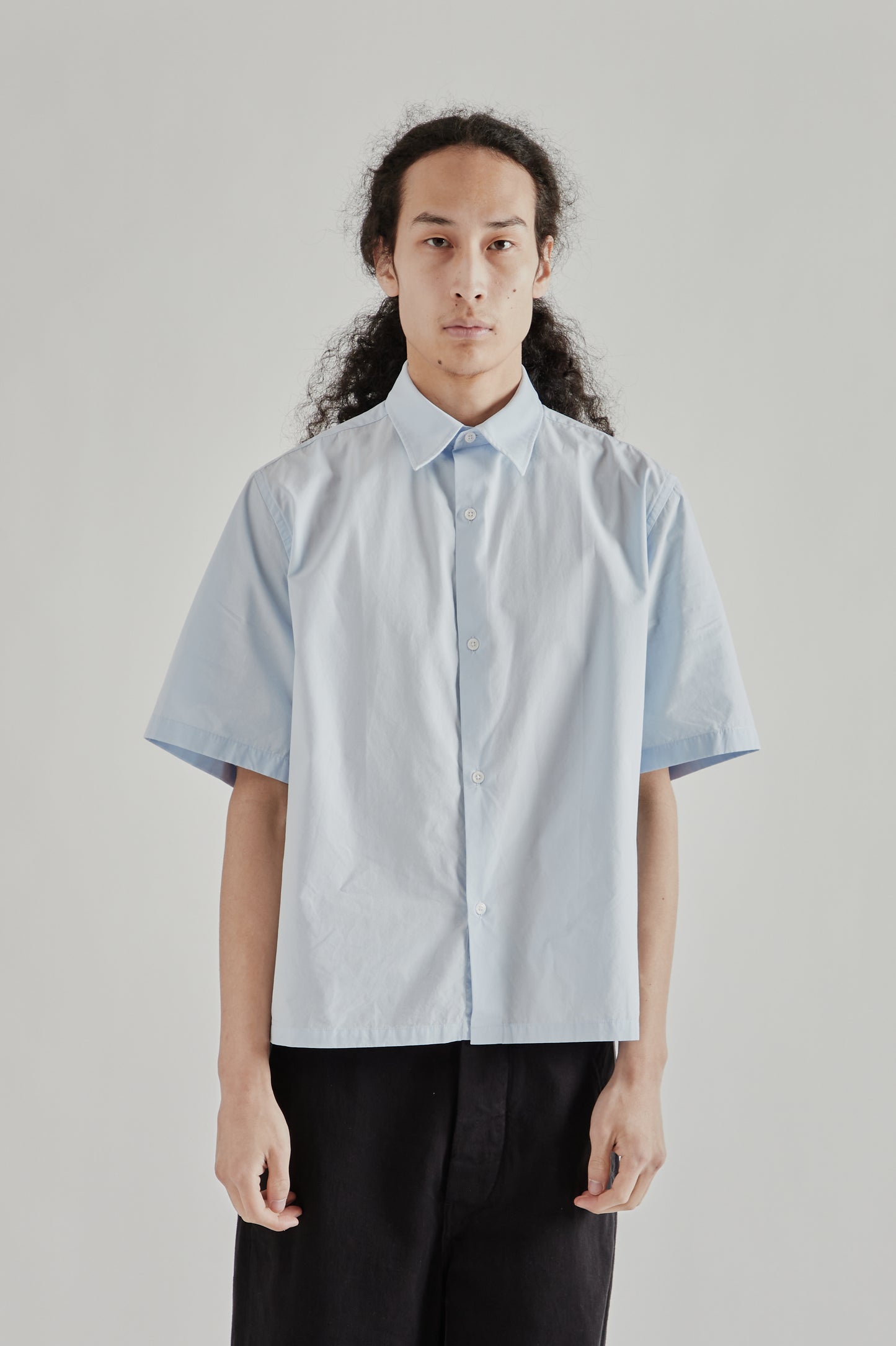 Fairly Normal SS26 Short Sleeve Poplin Shirt Light Blue1344