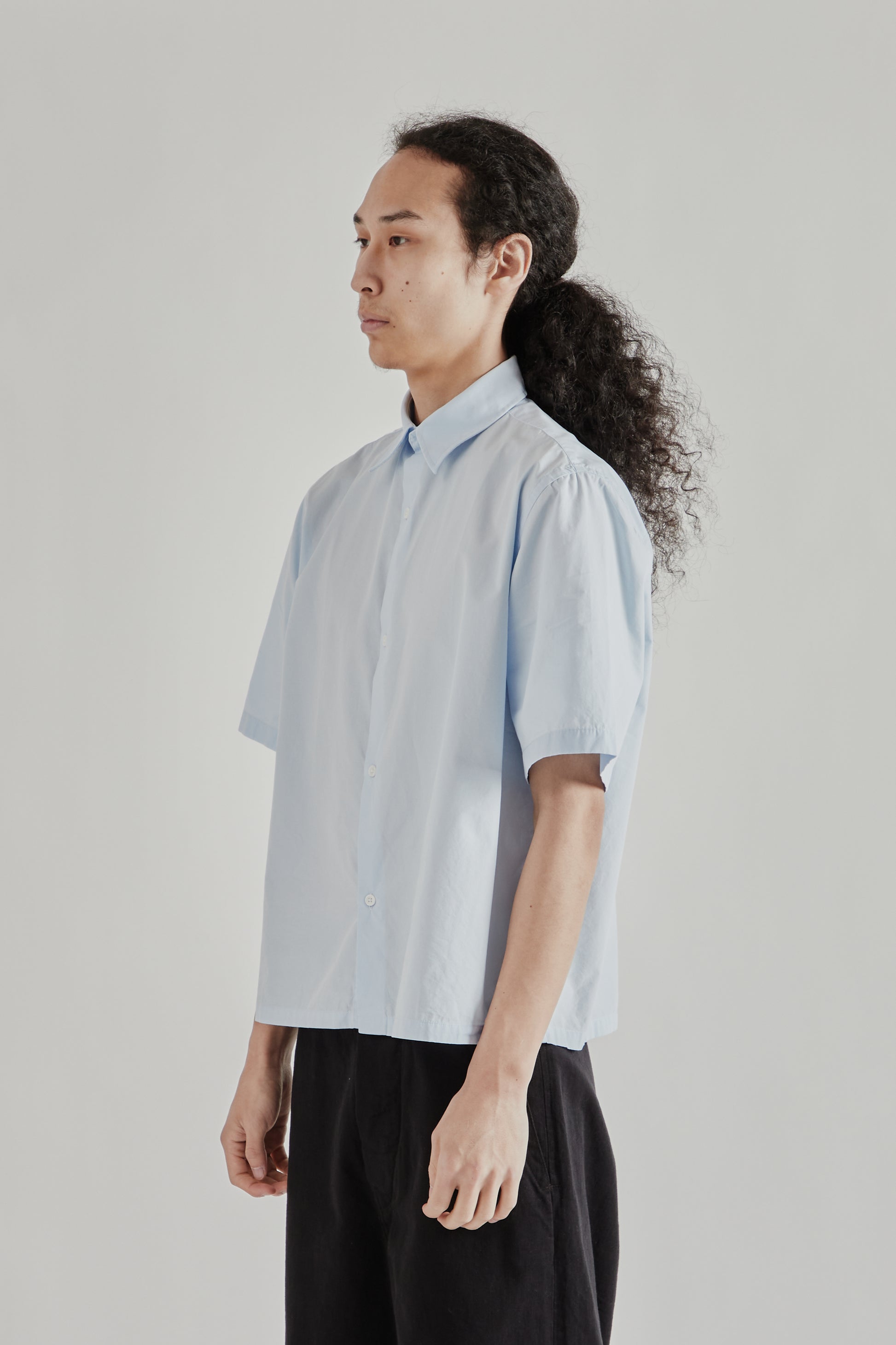 Fairly Normal SS26 Short Sleeve Poplin Shirt Light Blue1347