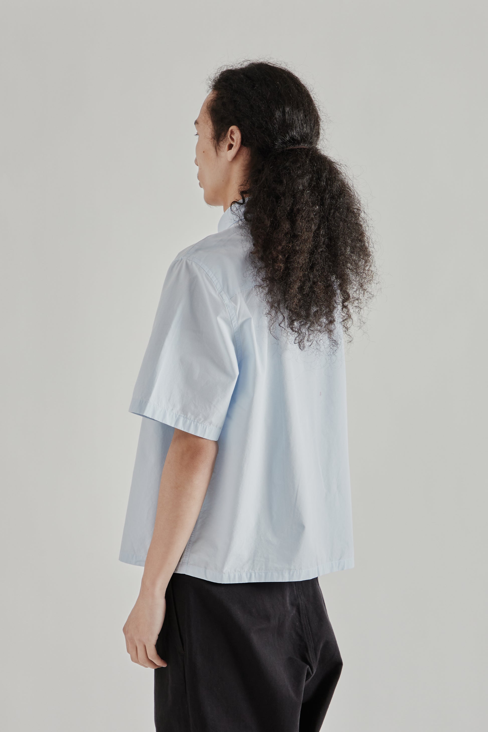 Fairly Normal SS26 Short Sleeve Poplin Shirt Light Blue1350