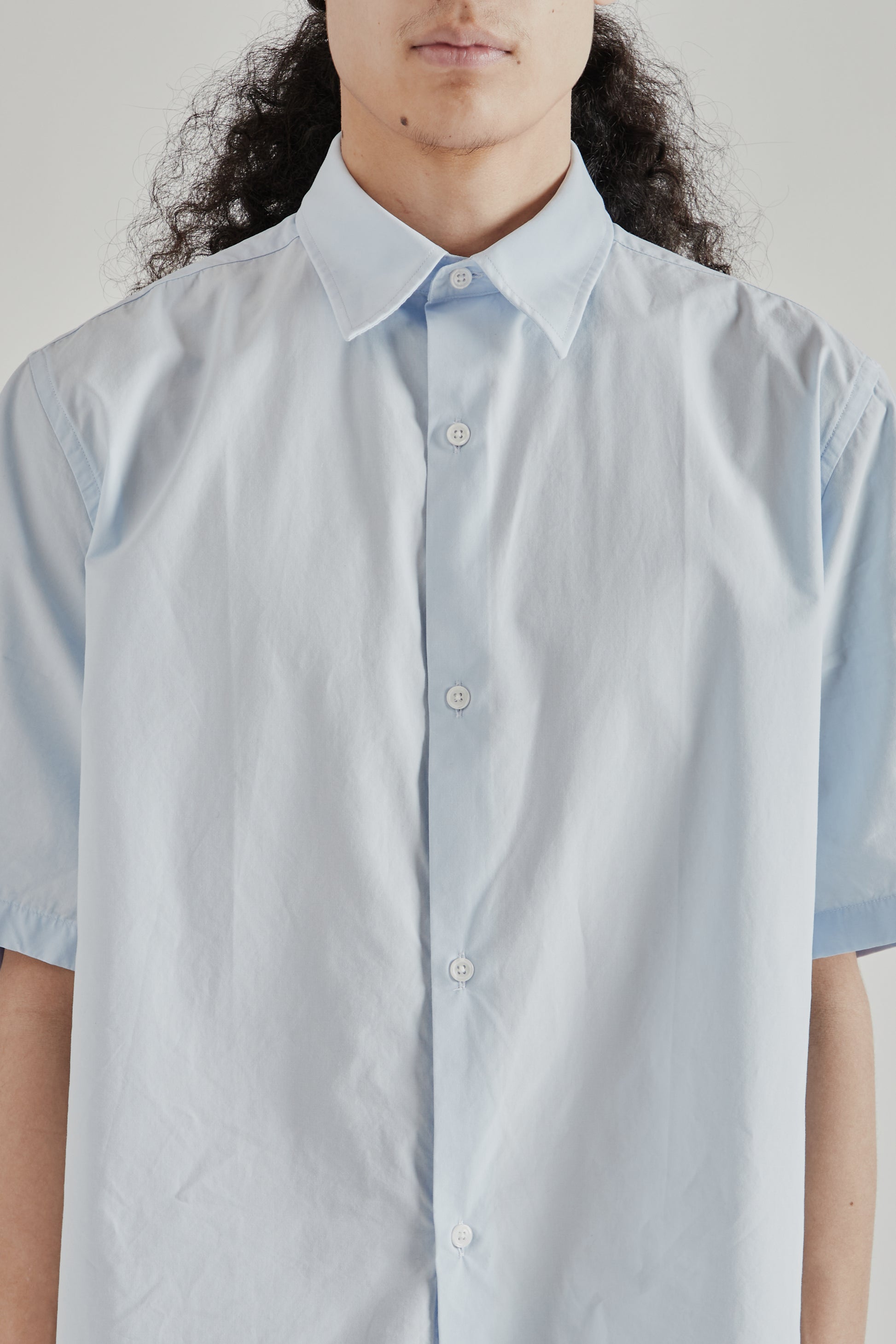 Fairly Normal SS26 Short Sleeve Poplin Shirt Light Blue1355