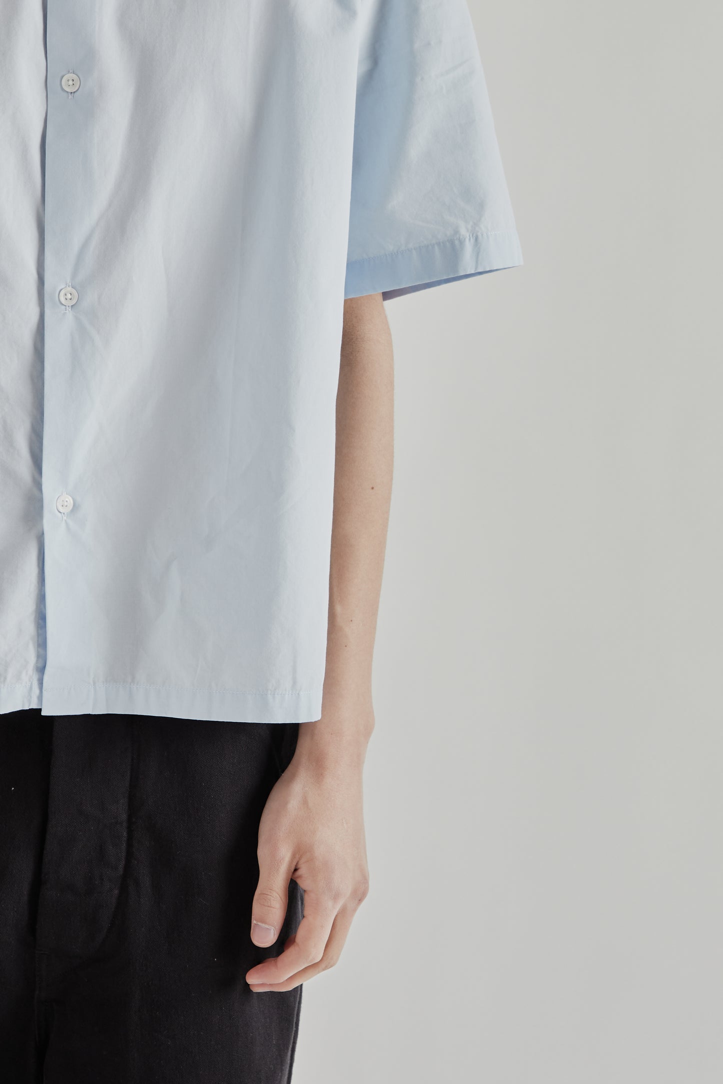 Fairly Normal SS26 Short Sleeve Poplin Shirt Light Blue1357