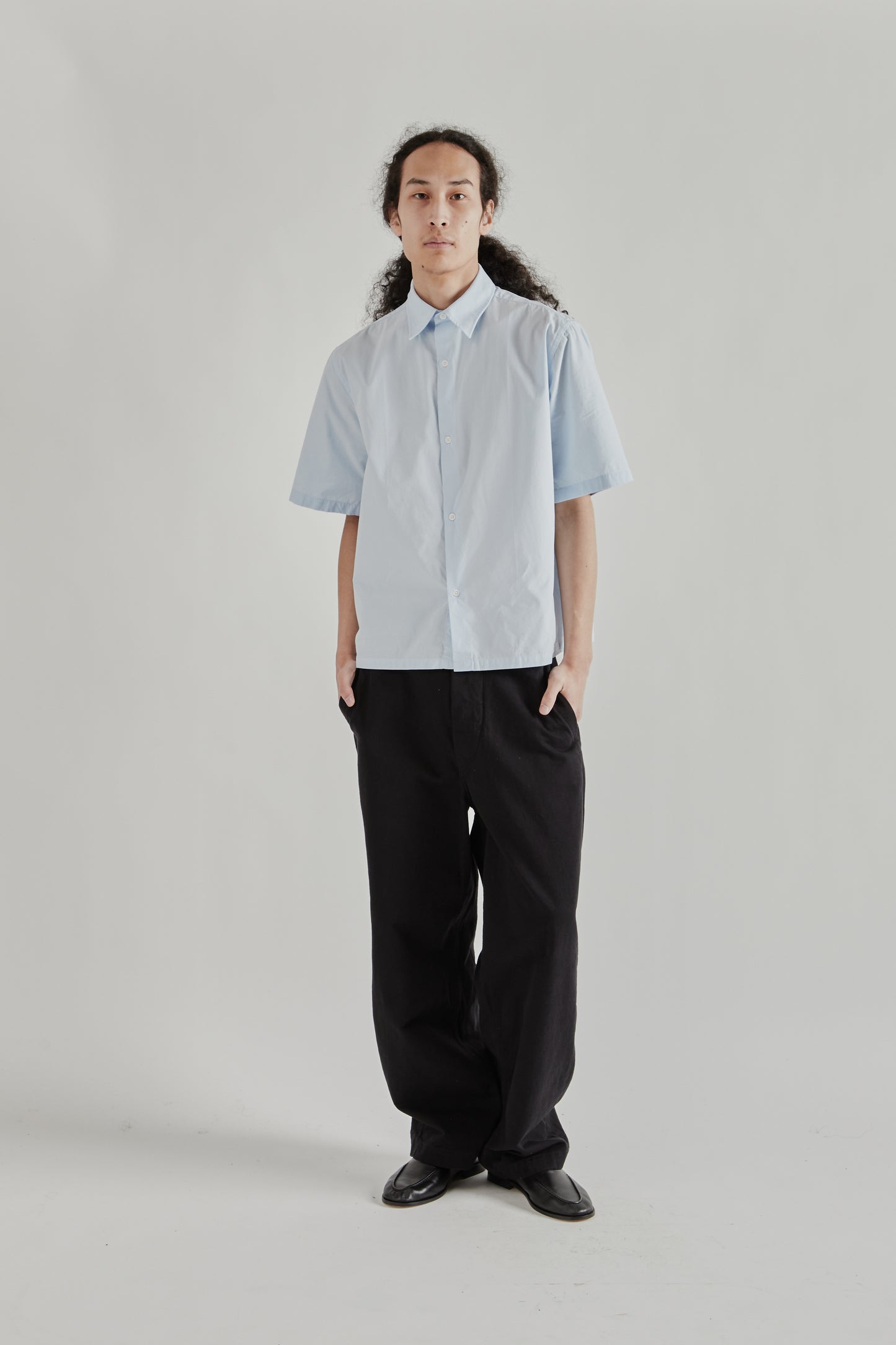 Fairly Normal SS26 Short Sleeve Poplin Shirt Light Blue1361