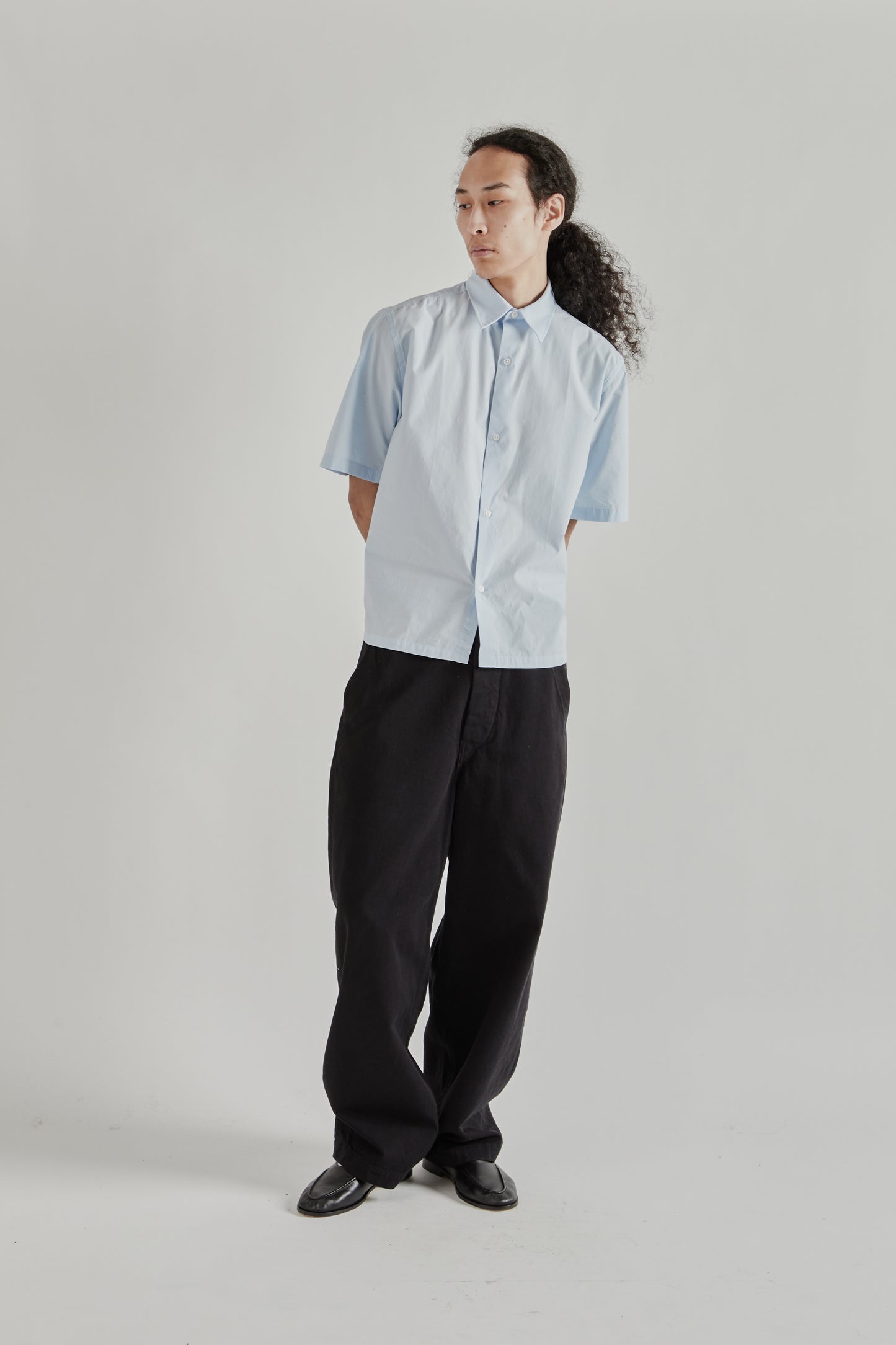 Fairly Normal SS26 Short Sleeve Poplin Shirt Light Blue1365