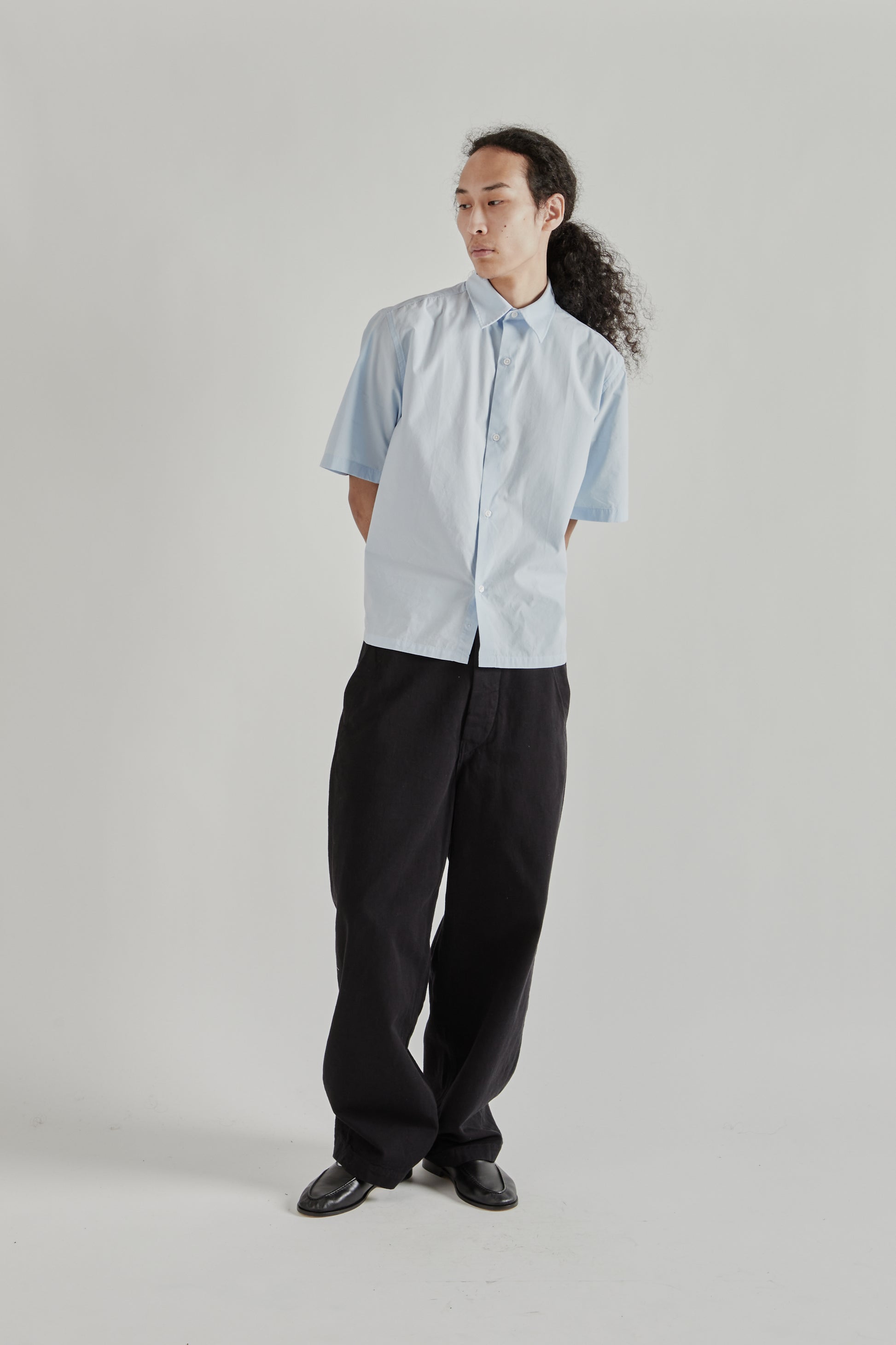Fairly Normal SS26 Short Sleeve Poplin Shirt Light Blue1365