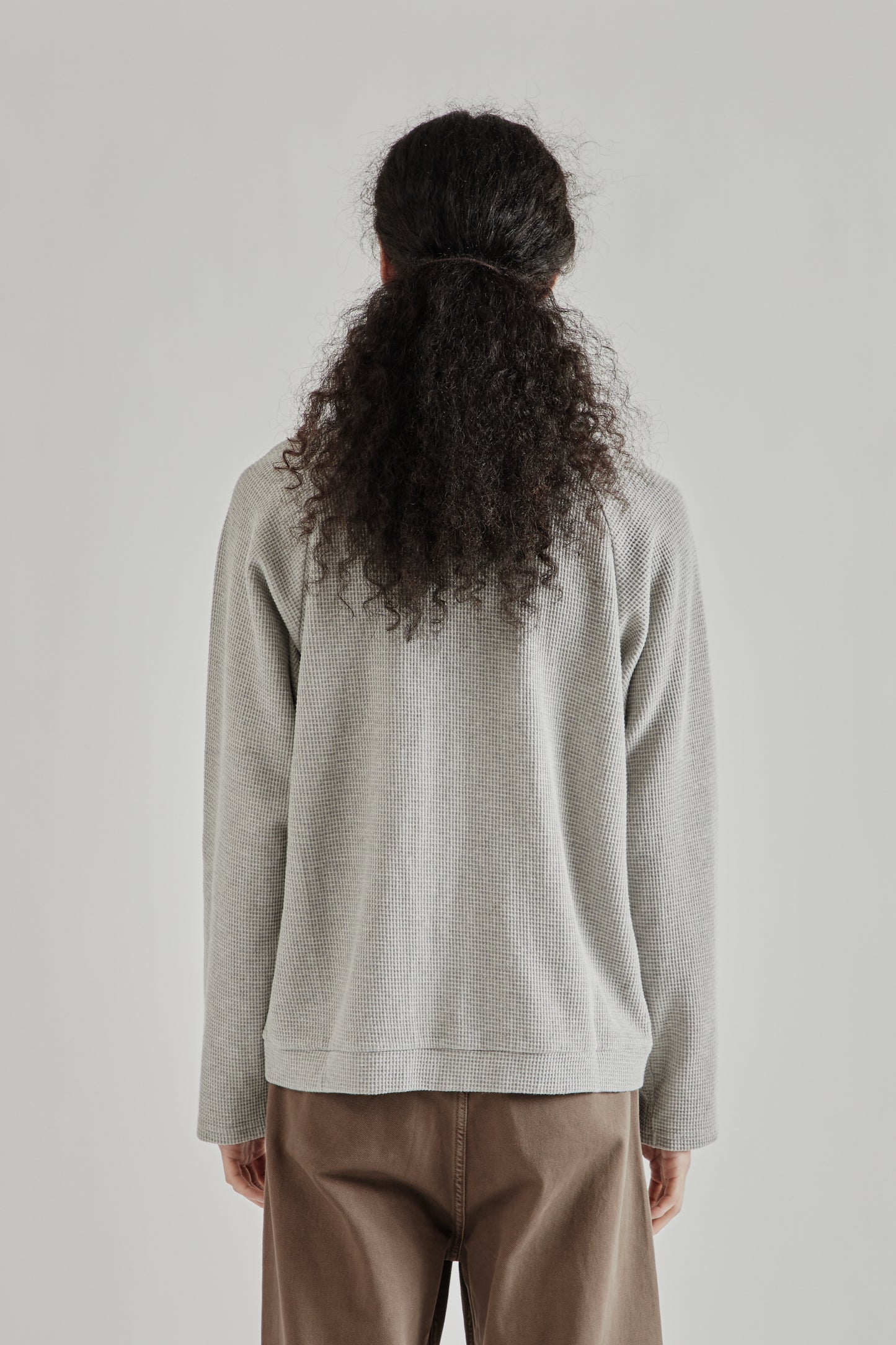 Fairly Normal SS26 Waffle Jersey Zip Up Grey1329