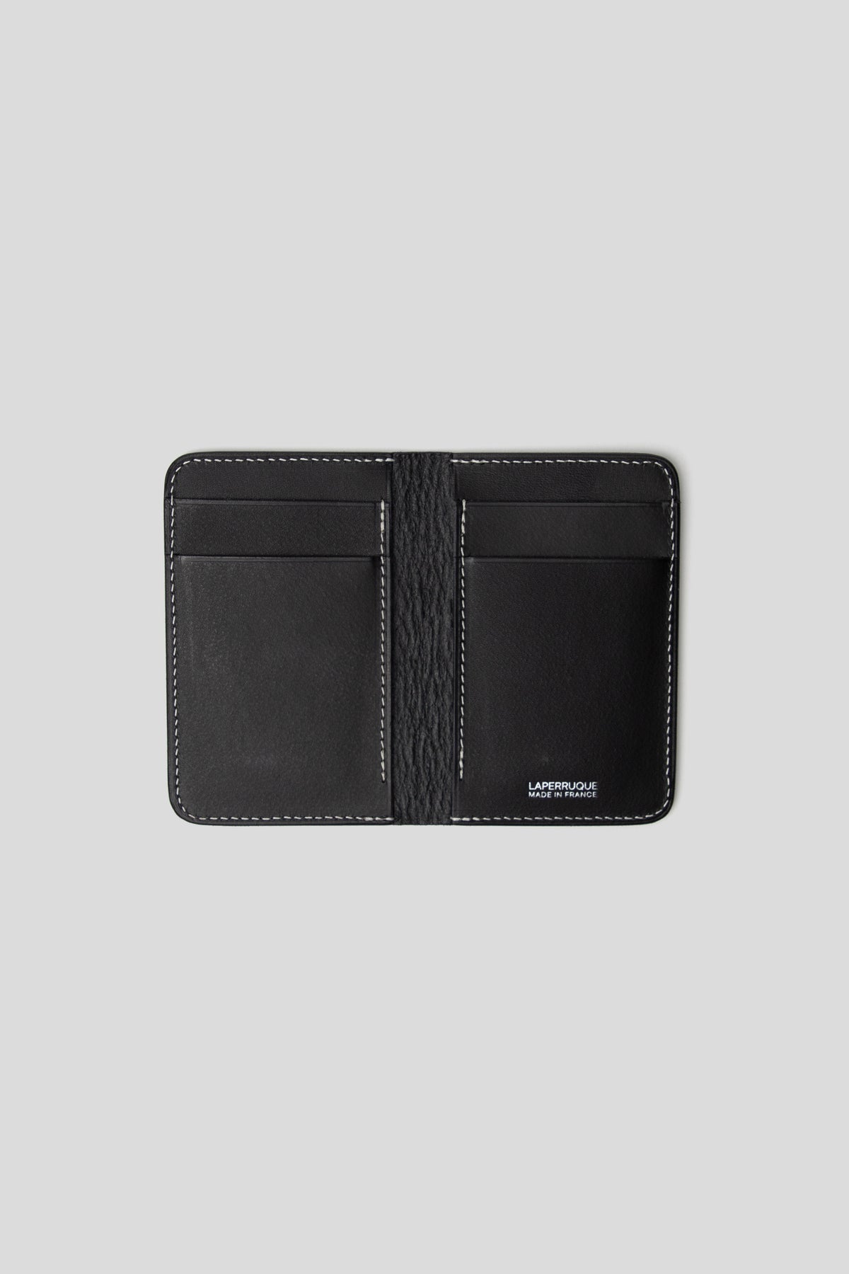 Folding Card Holder - Black Vegetable Tanned Calf