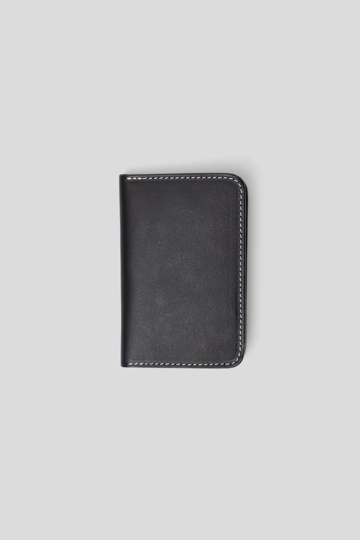 Folding Card Holder - Black Vegetable Tanned Calf
