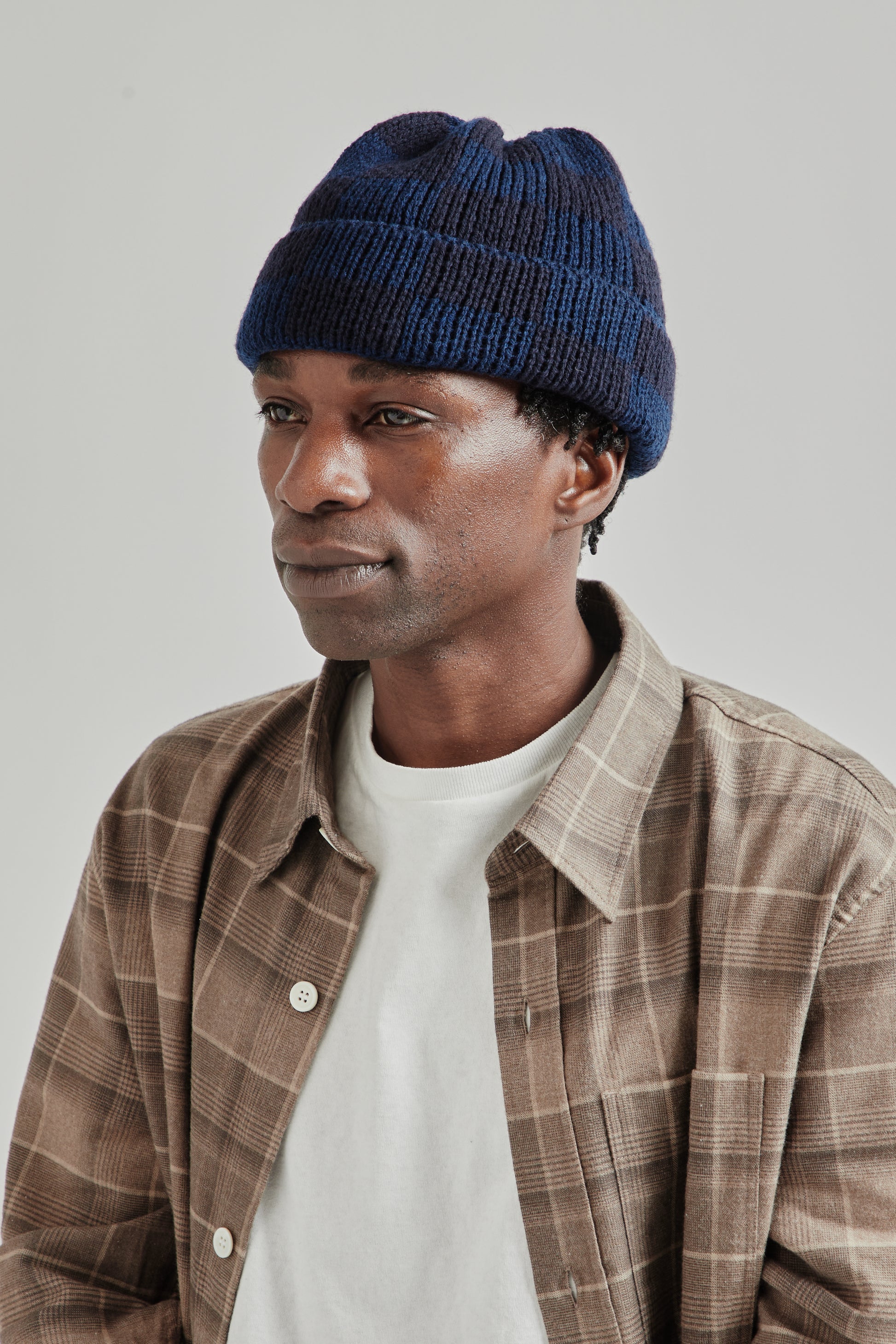Found Feather FW25 Checker Beanie Navy 2