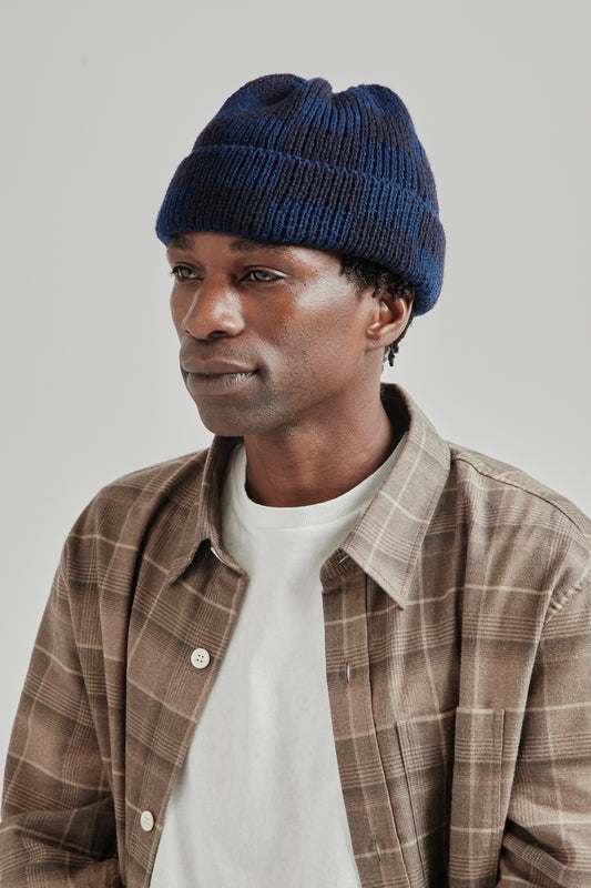 Found Feather FW25 Checker Beanie Navy 2