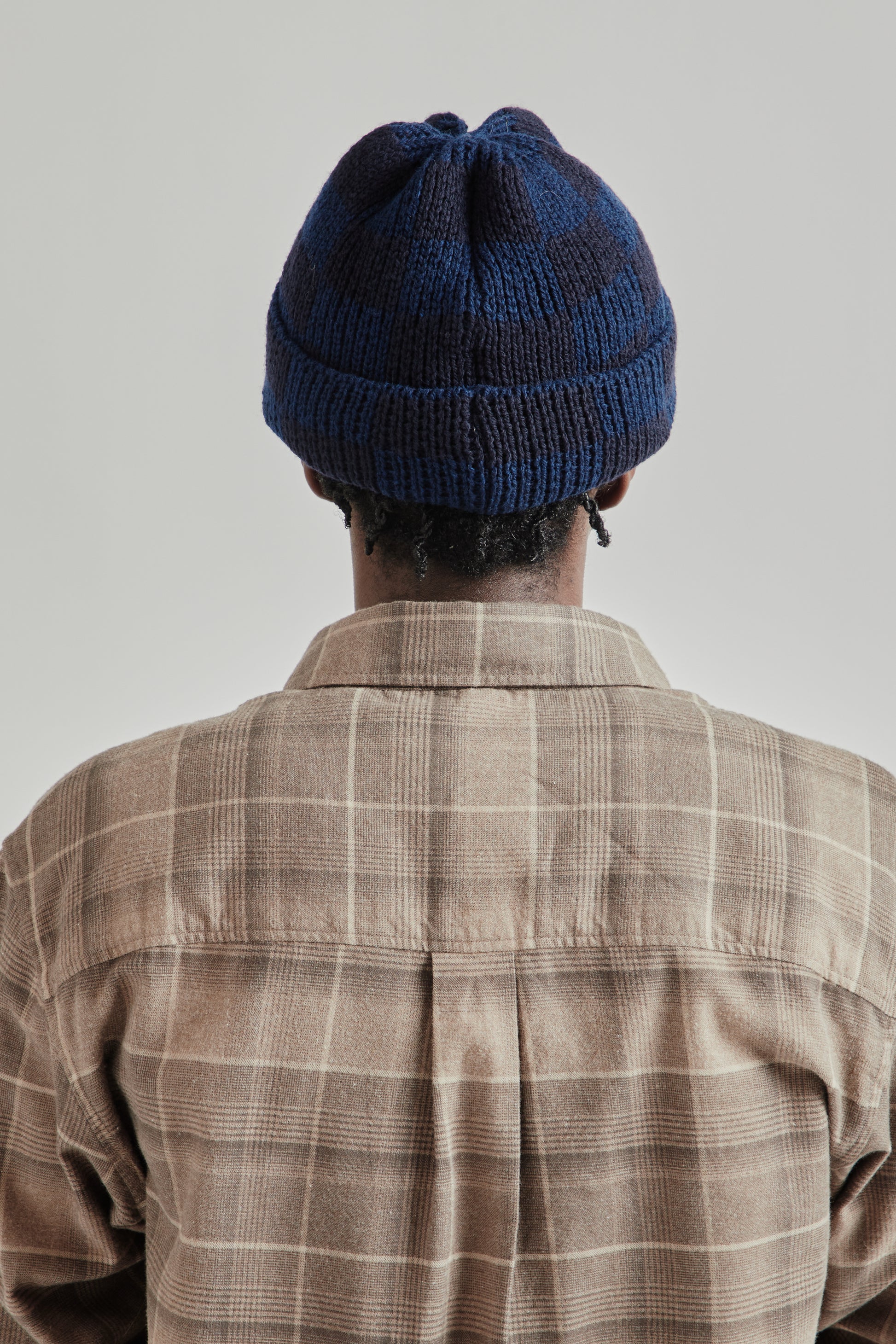 Found Feather FW25 Checker Beanie Navy 4