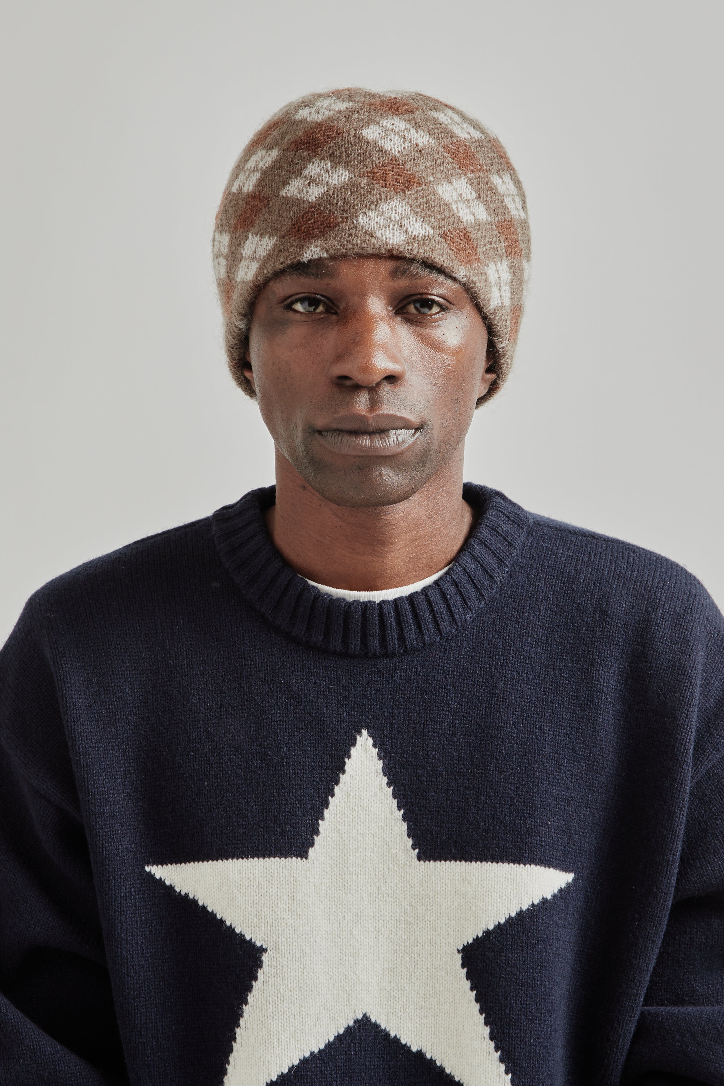 【完売品】faf HOUNDSTOOTH MOHAIR BEANIE FAF(エフエーエフ)のHoundstooth Mohair Beanie BLACKの通販｜PALETTE