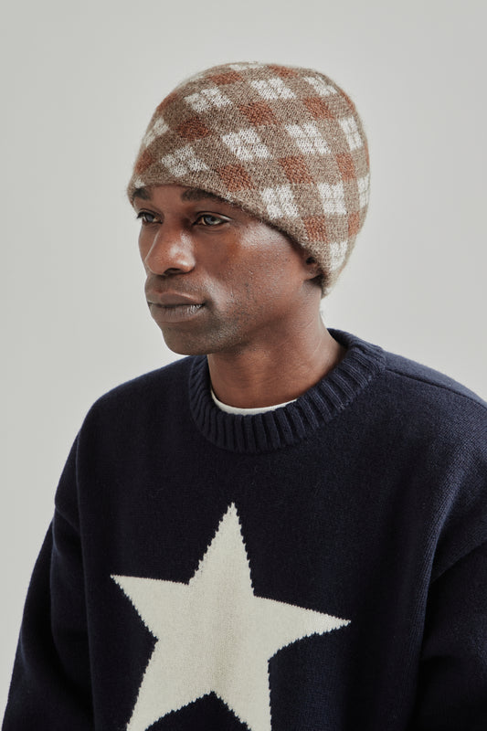 Found Feather FW25 Mohair Skully Argyle Brown 2