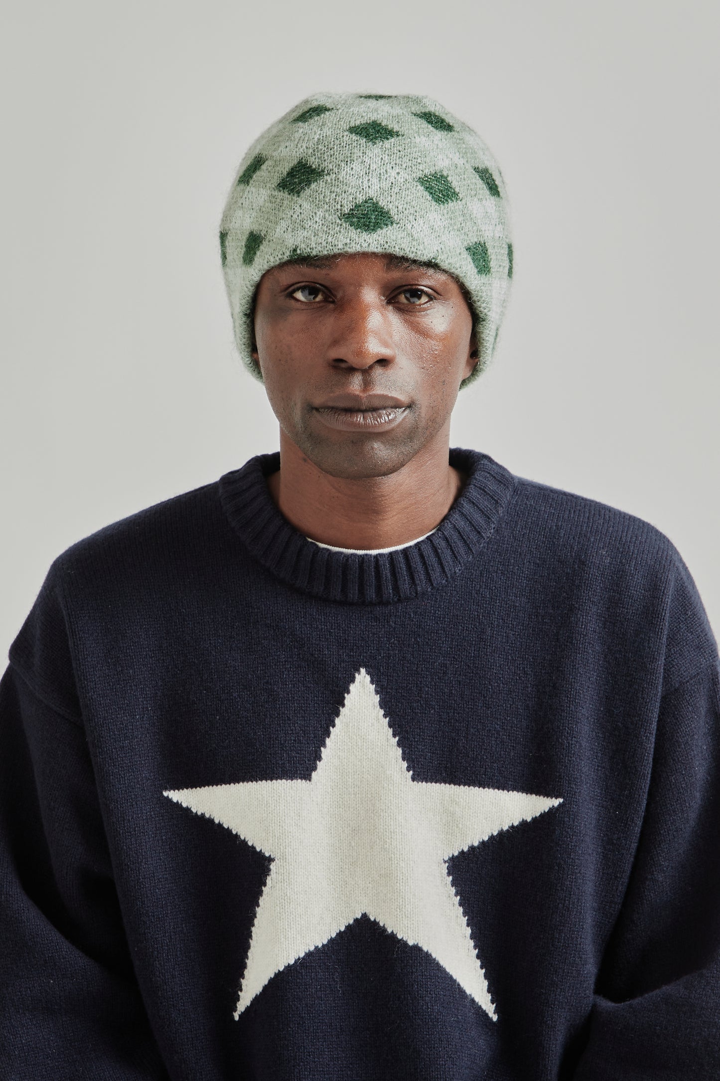 Found Feather FW25 Mohair Skully Argyle Green 1