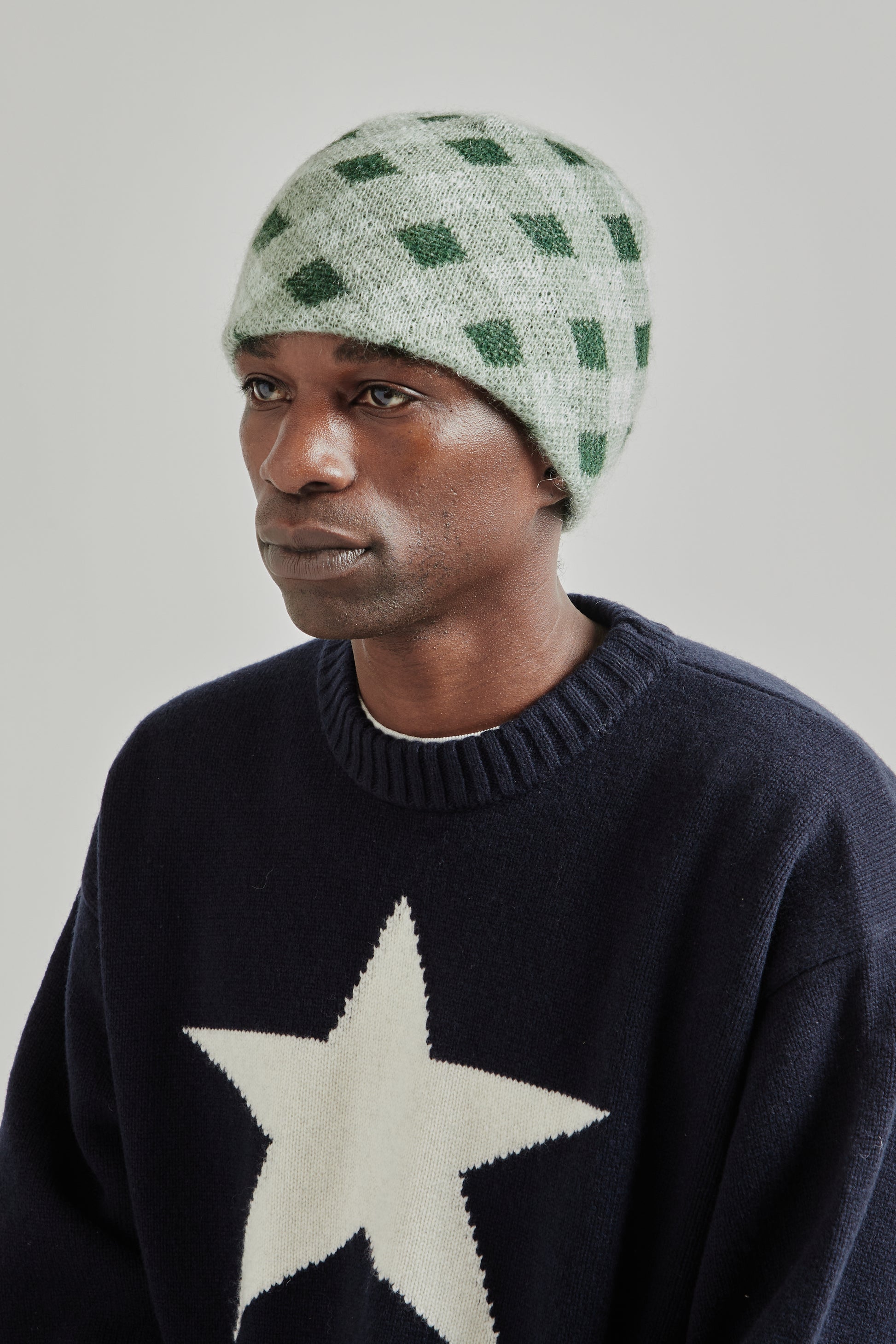 Found Feather FW25 Mohair Skully Argyle Green 2