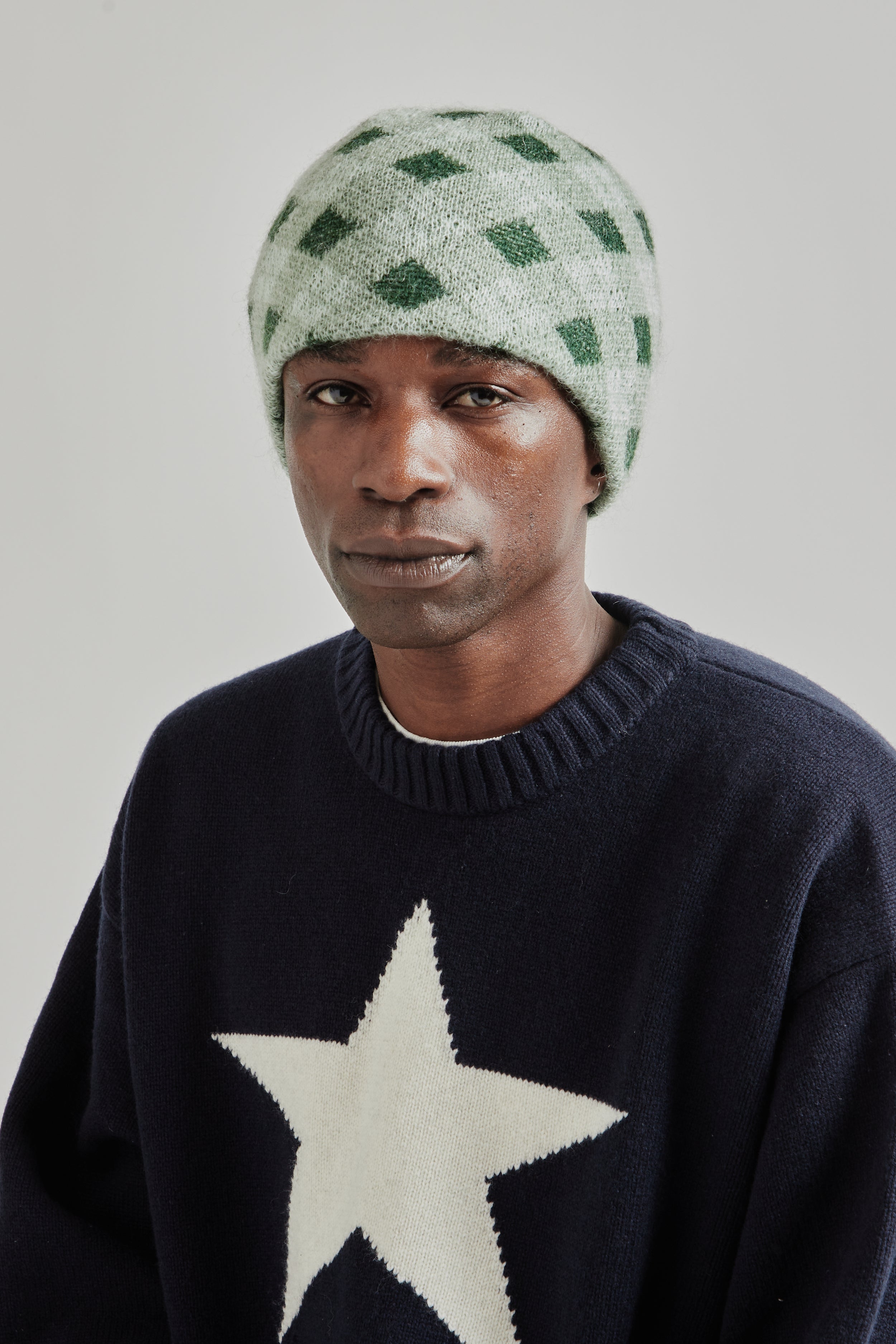 Found Feather Mohair Skully - Argyle Green | Wallace Mercantile Shop
