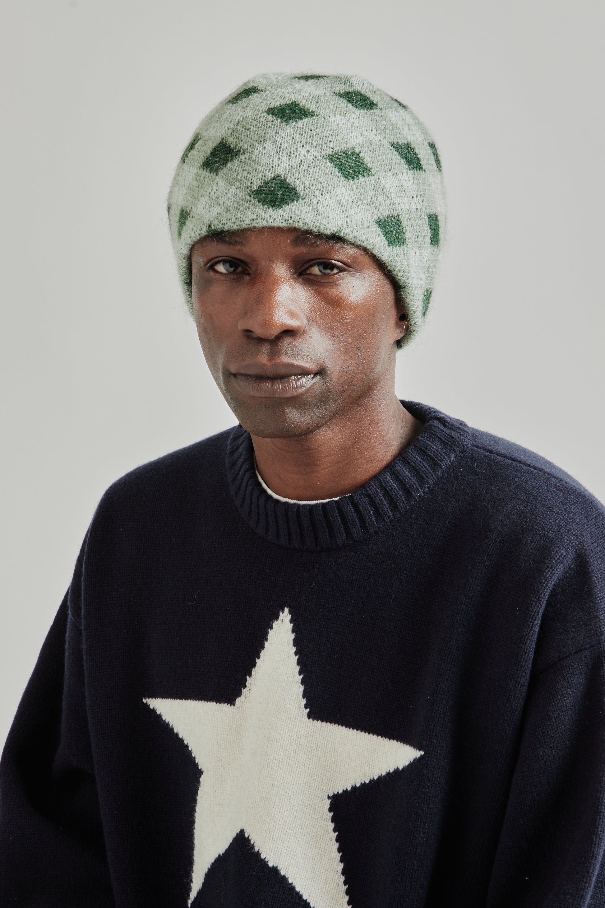 Found Feather FW25 Mohair Skully Argyle Green 3