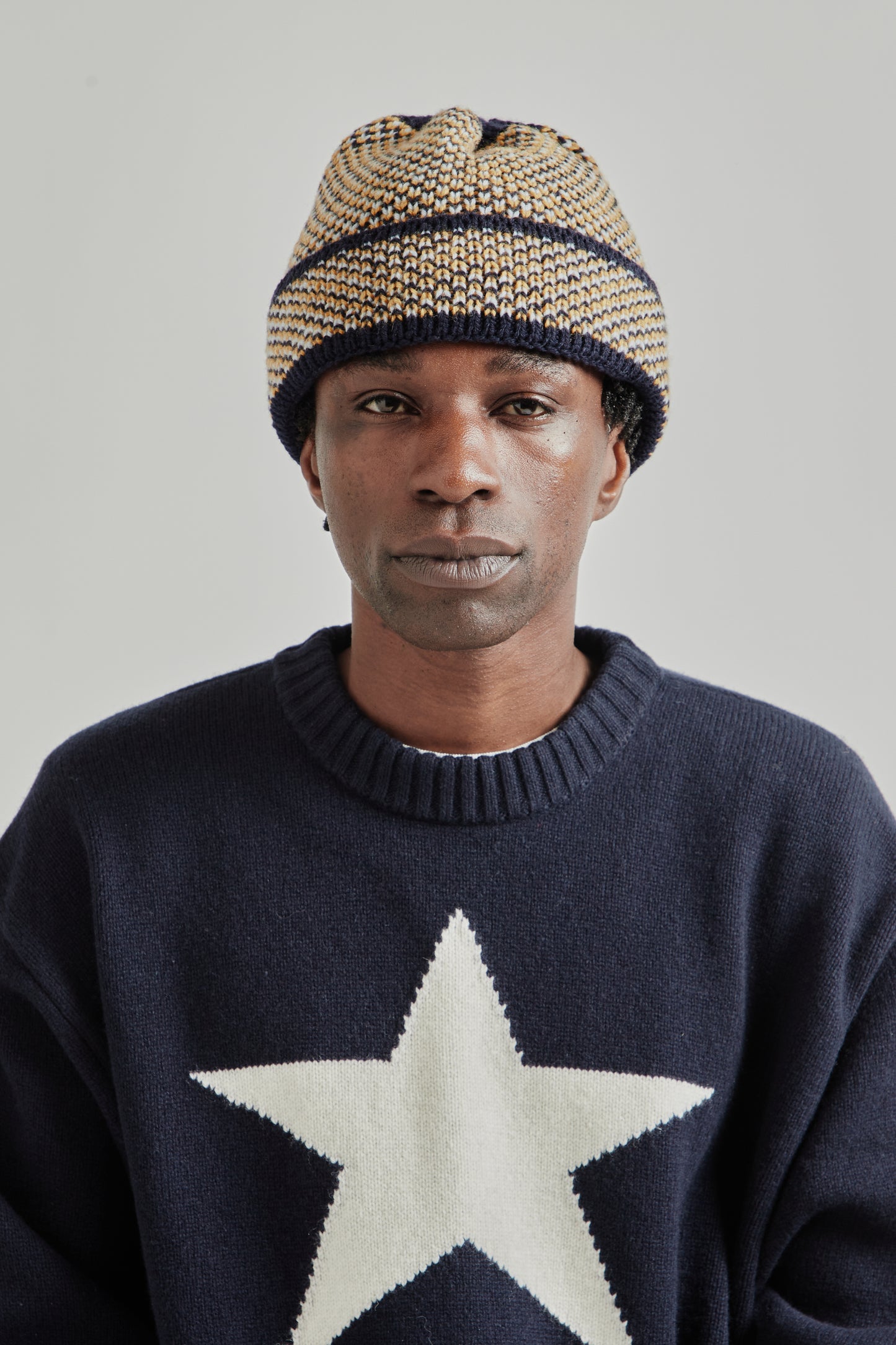 Found Feather FW25 Reverse Geo Beanie Navy 1