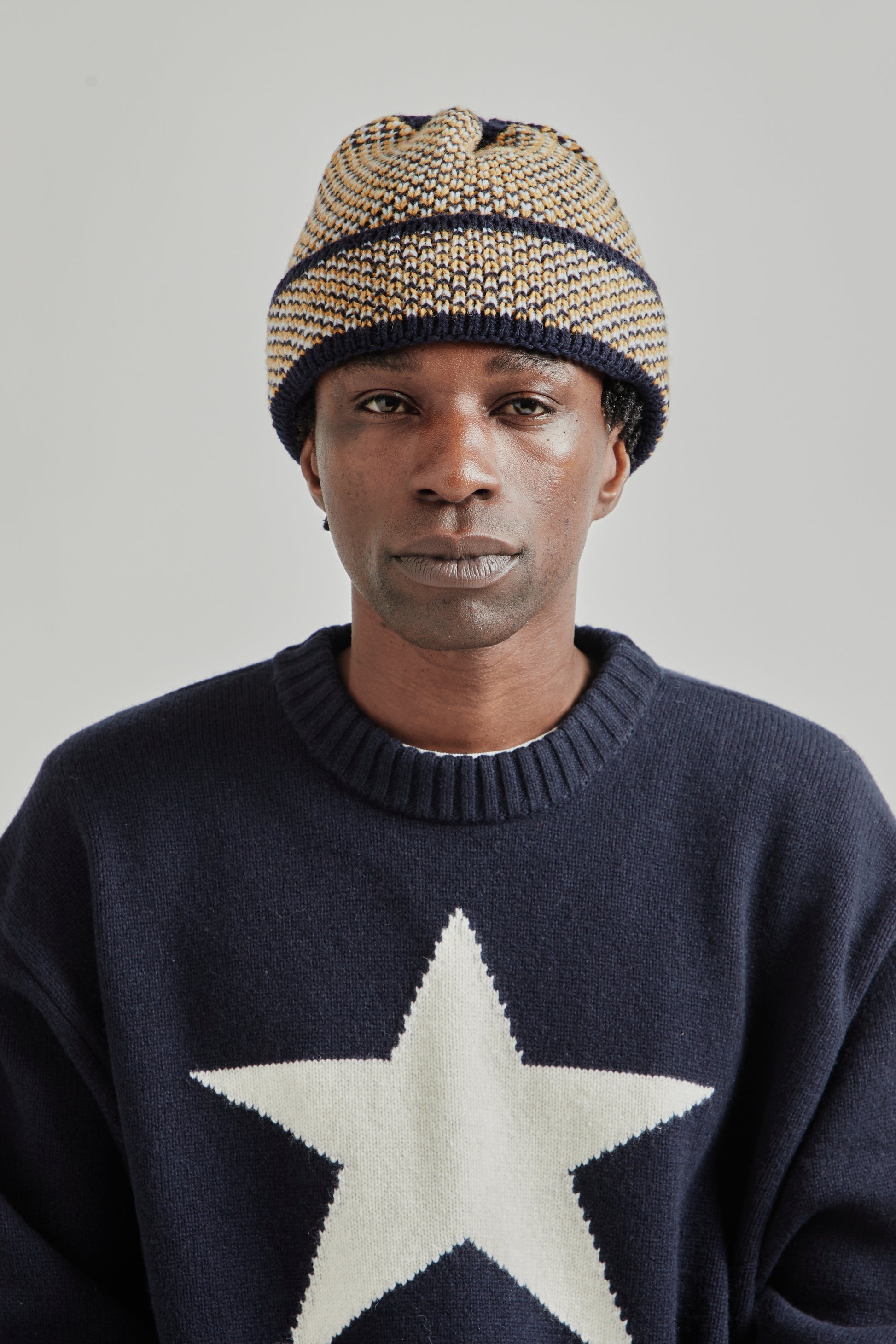 Found Feather FW25 Reverse Geo Beanie Navy 1