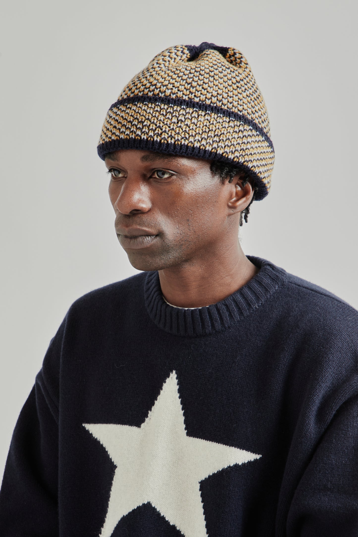 Found Feather FW25 Reverse Geo Beanie Navy 2