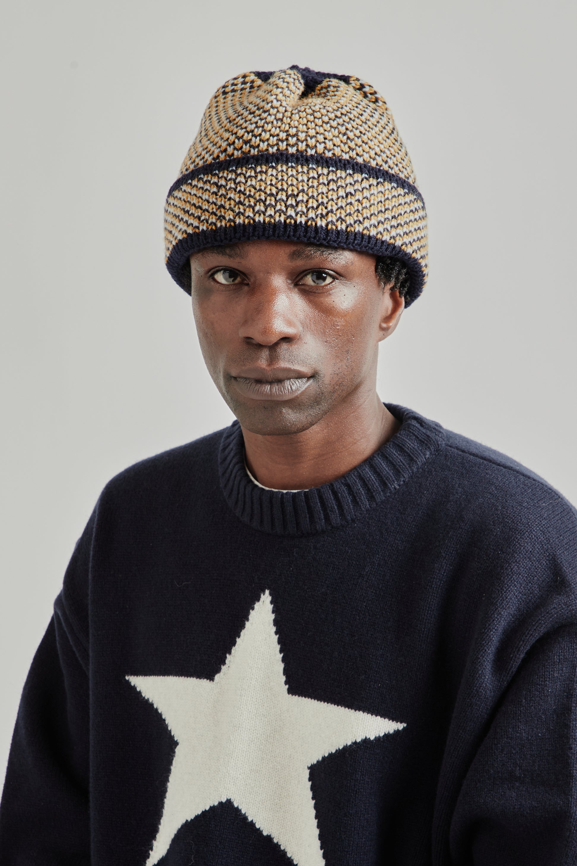 Found Feather FW25 Reverse Geo Beanie Navy 3