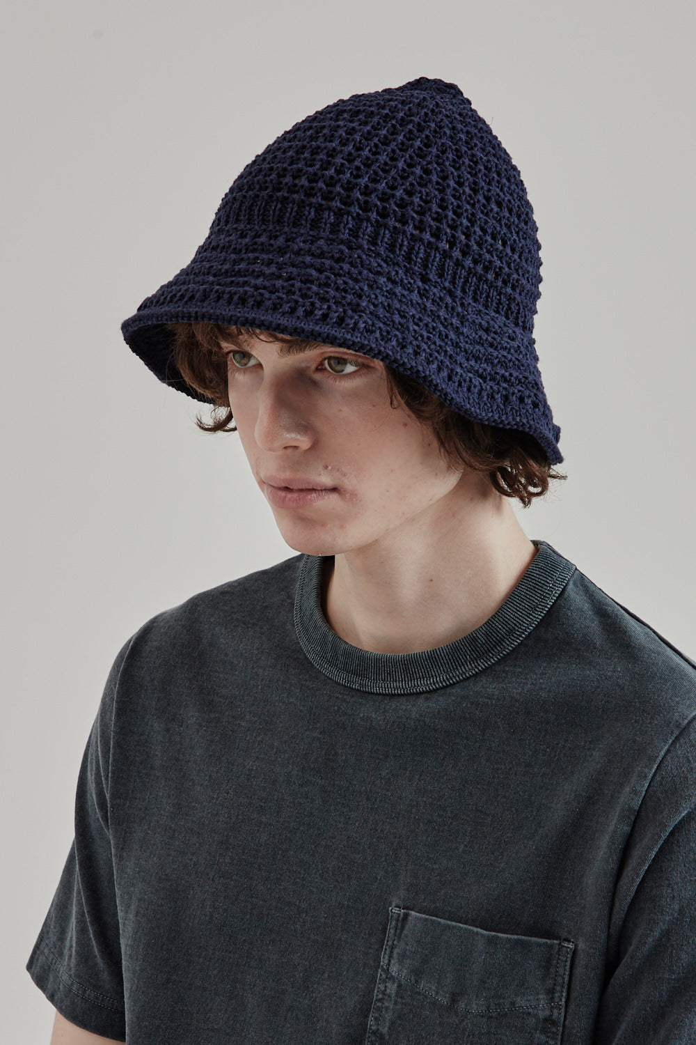 Found Feather SS25 Knit Safari Hat Navy 3