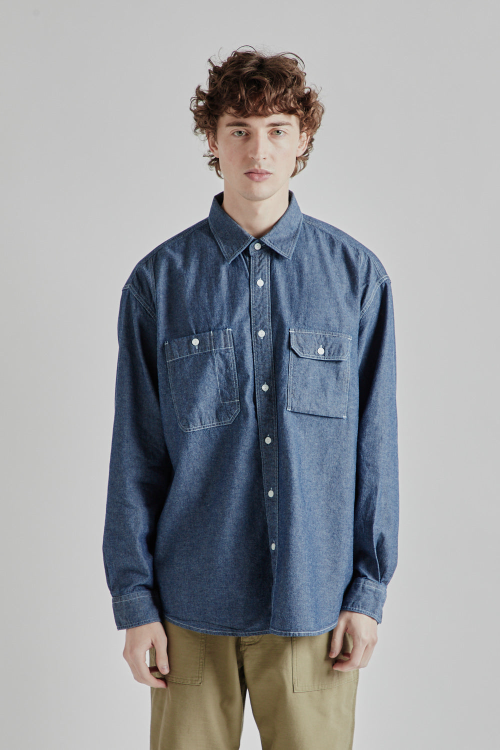 Frizmworks 1920s Chambray Work Shirt Indigo 2