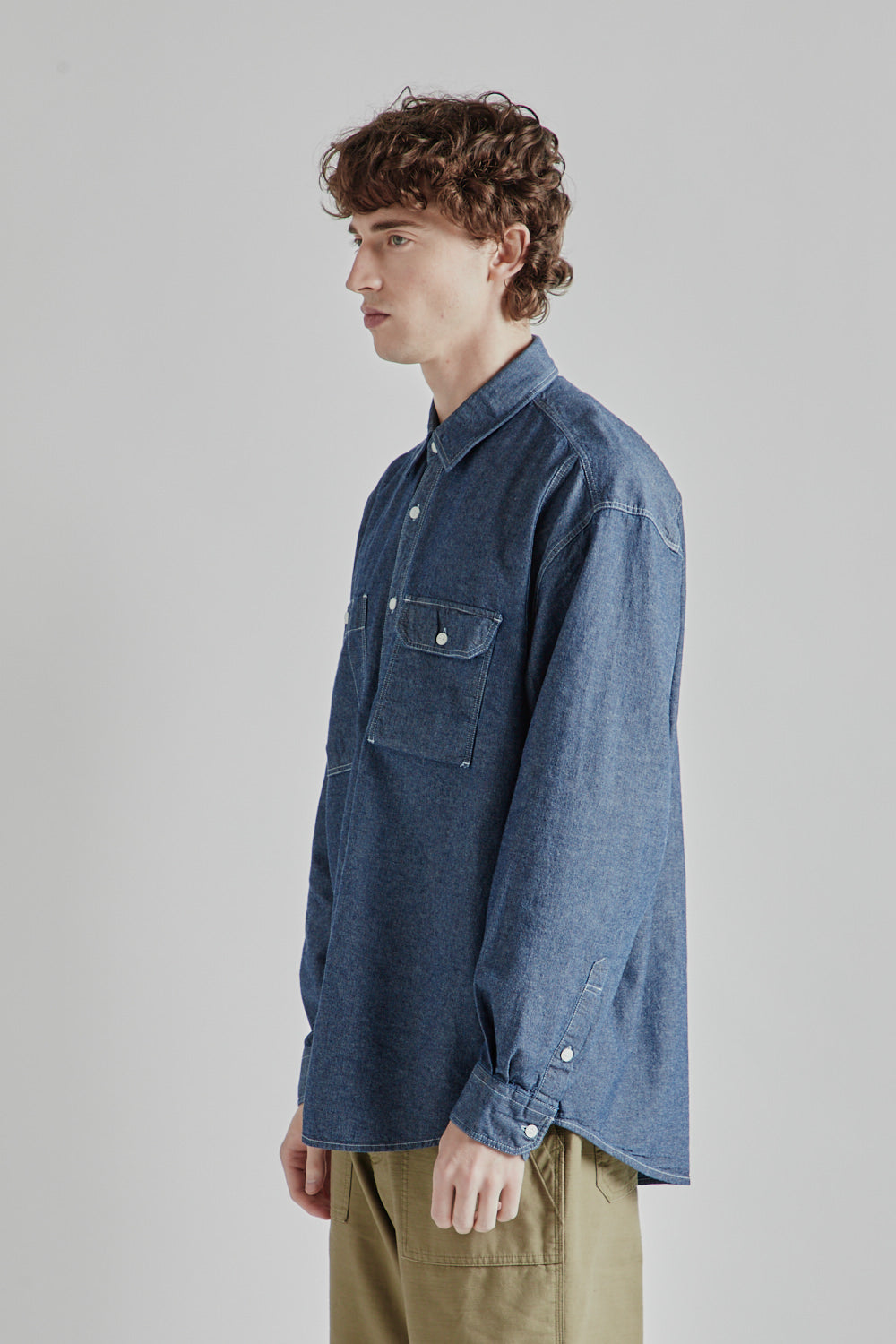 Frizmworks 1920s Chambray Work Shirt Indigo 3