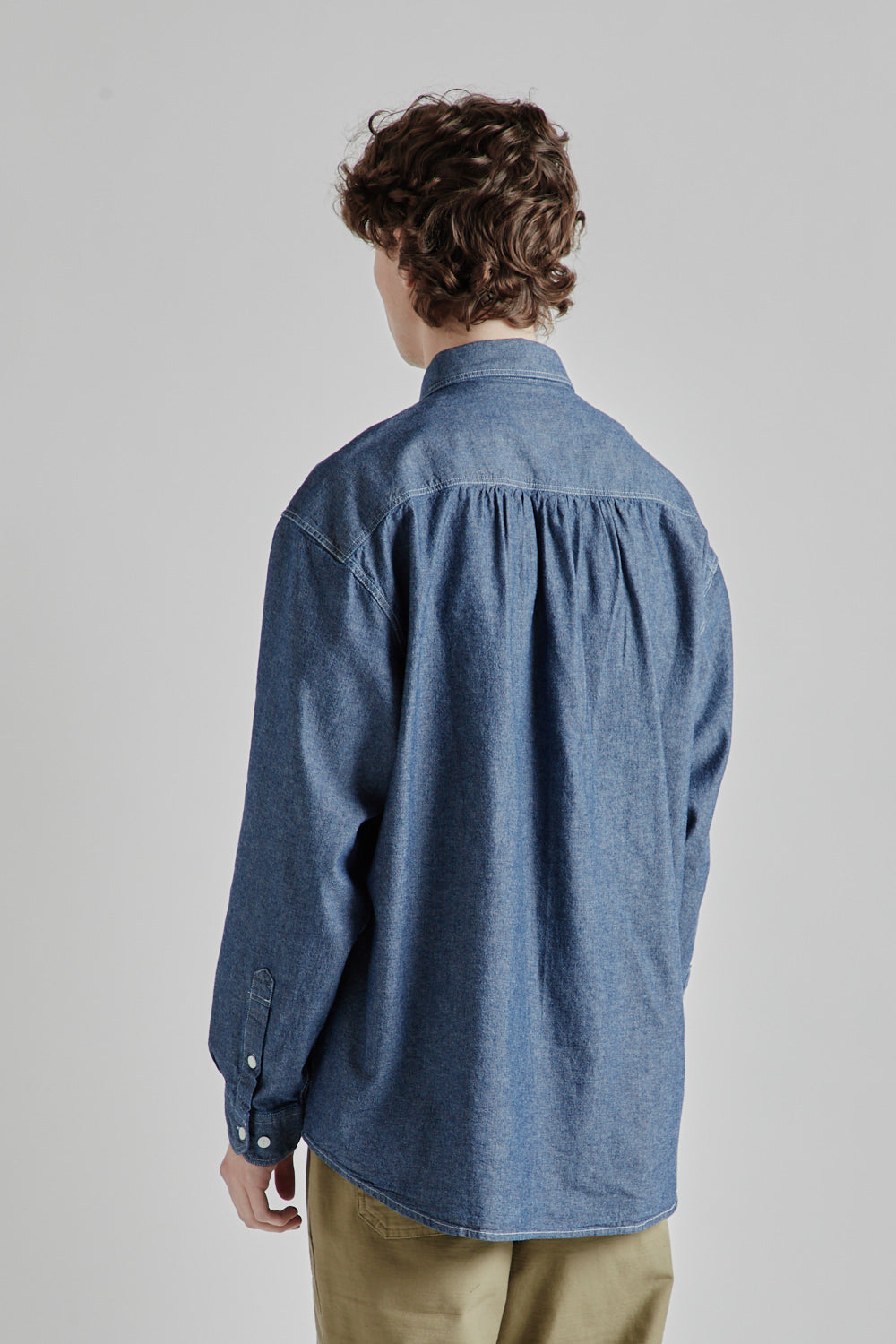 Frizmworks 1920s Chambray Work Shirt Indigo 4