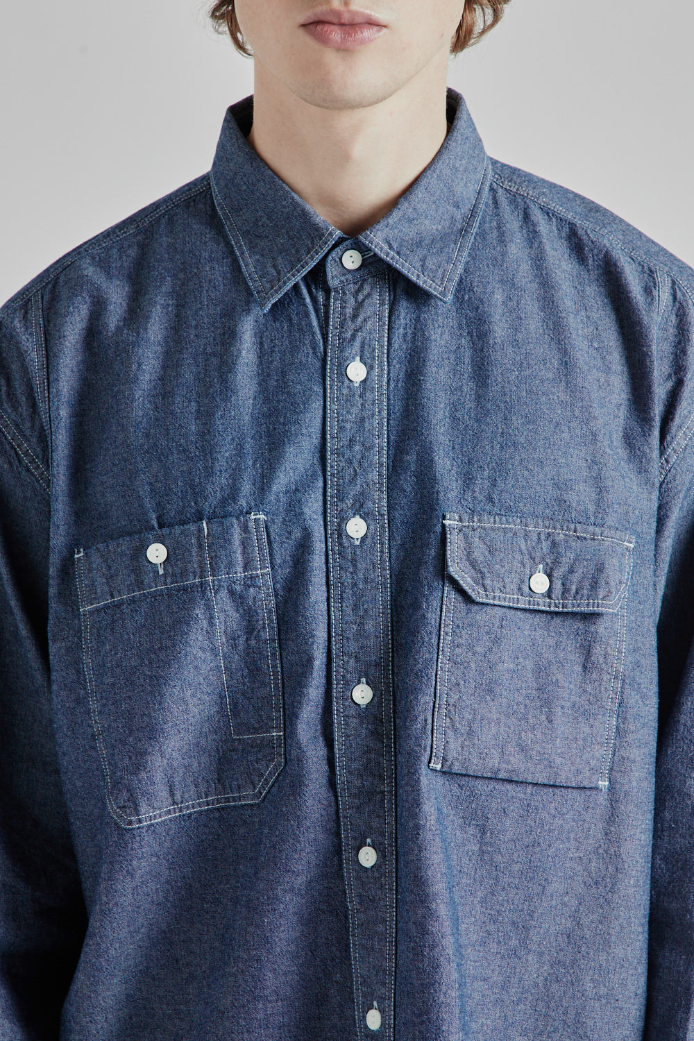 Frizmworks 1920s Chambray Work Shirt Indigo 6