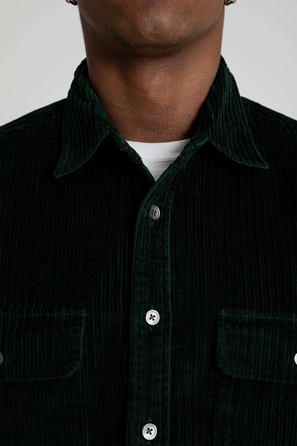 Frizmworks Alternate Corduroy Shirt Light Dark Green Detail 01