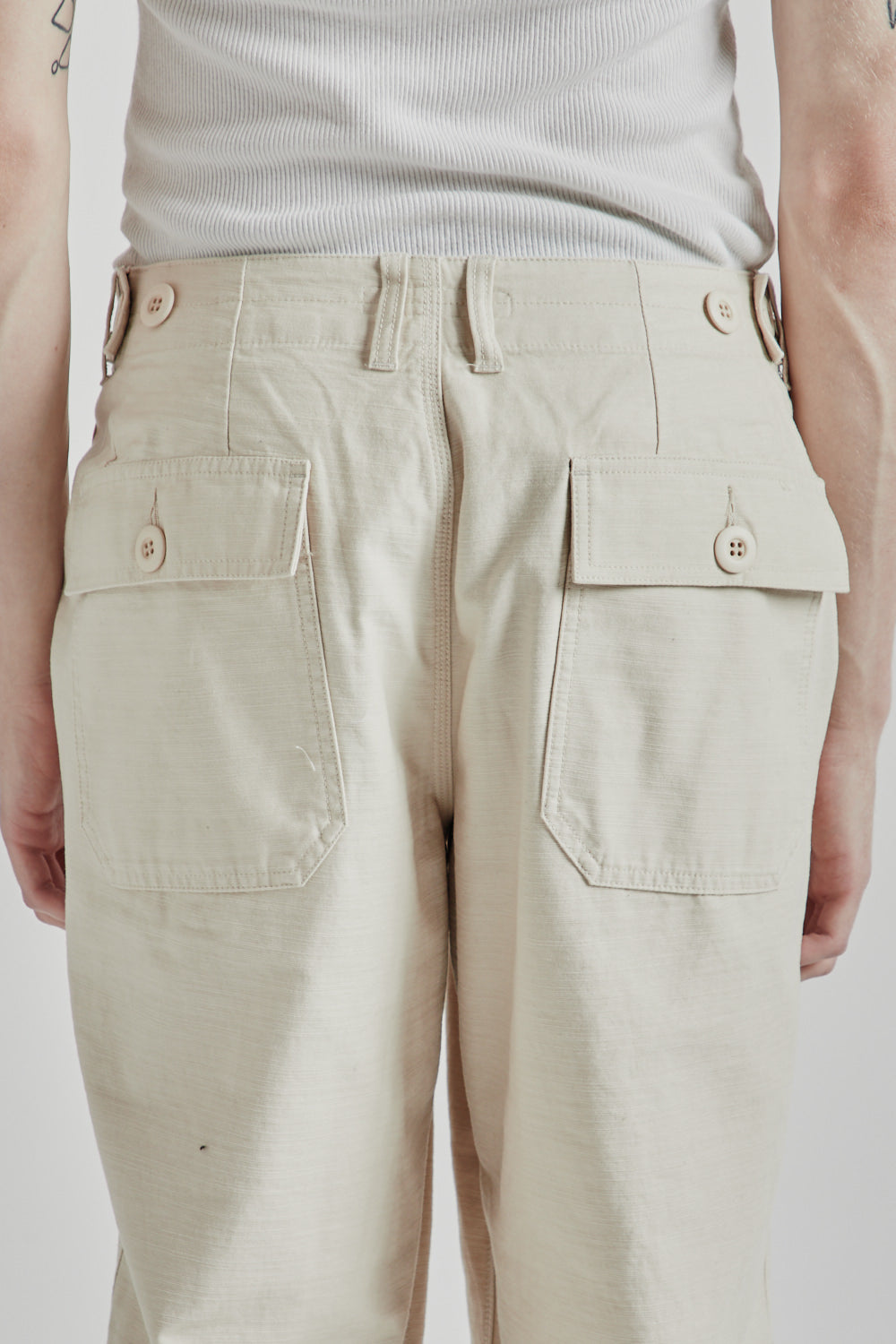 Frizmworks Back Satin Fatigue Pants - Cream | Wallace Mercantile Shop