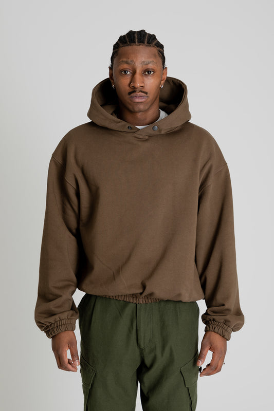 Frizmworks Banding Snap Hoodie Brown Focus