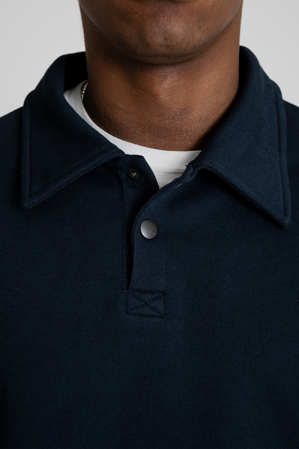 Frizmworks Banding Snap Sweatshirt Navy Detail 01
