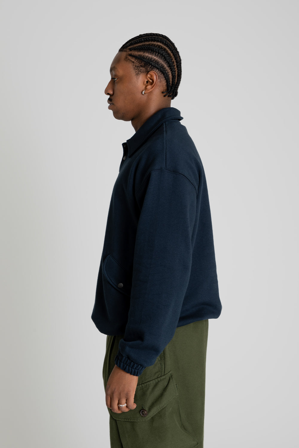 Frizmworks Banding Snap Sweatshirt Navy Detail 03