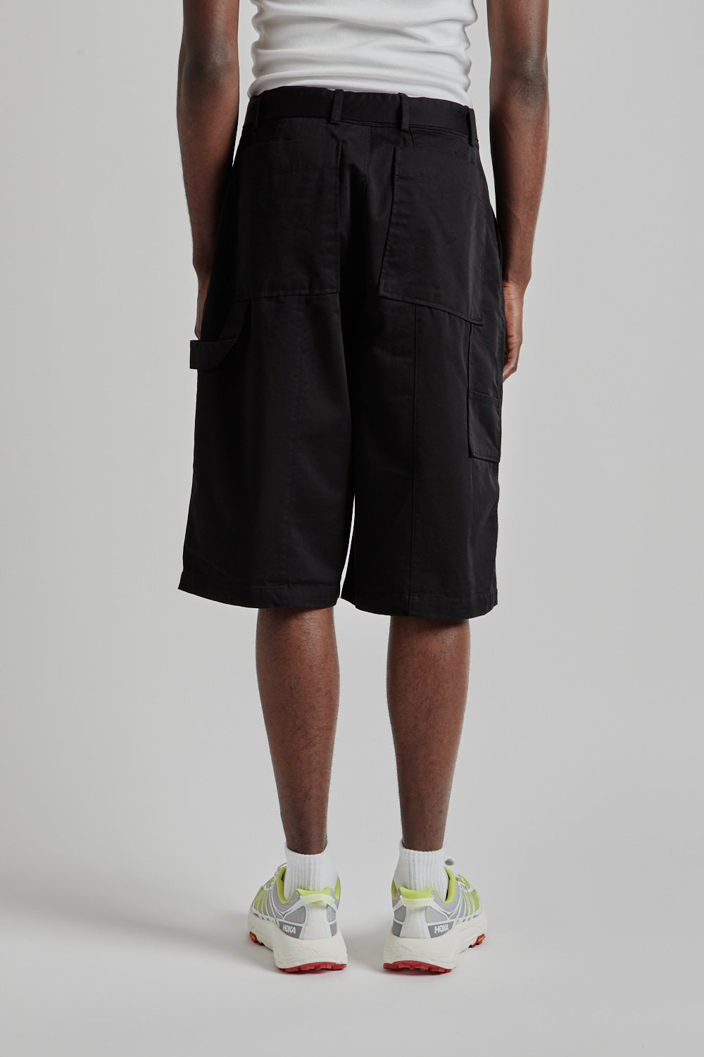 Chino Belted Work Bermuda Shorts - Black