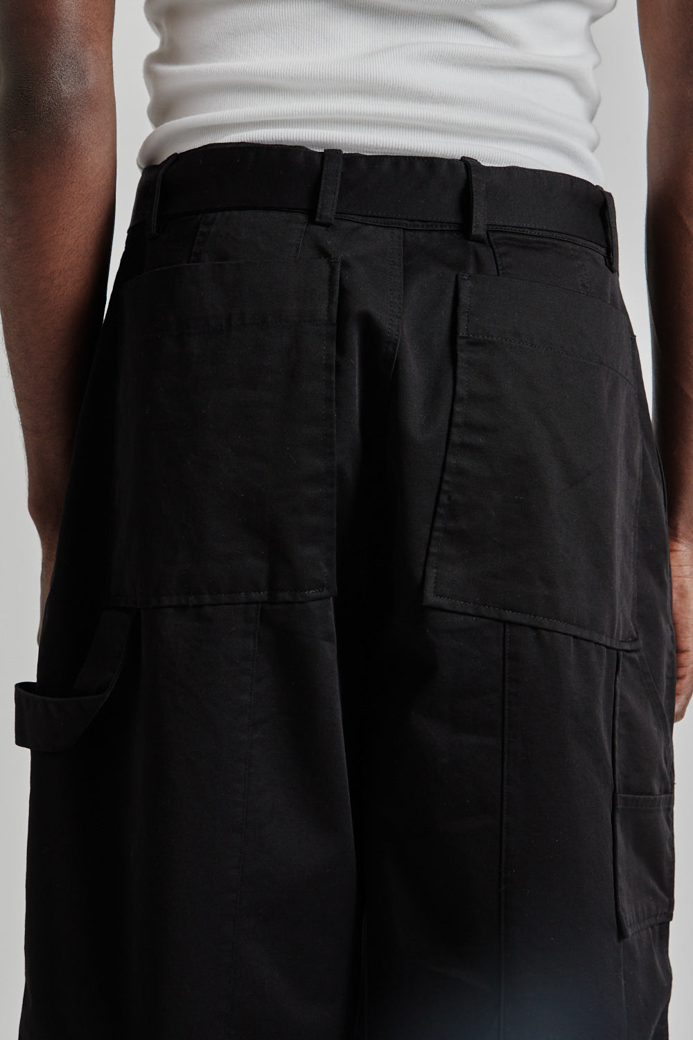 Chino Belted Work Bermuda Shorts - Black