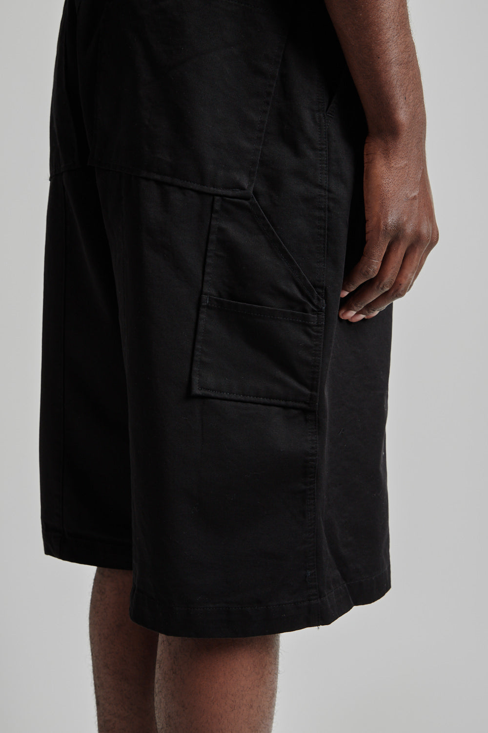 Chino Belted Work Bermuda Shorts - Black