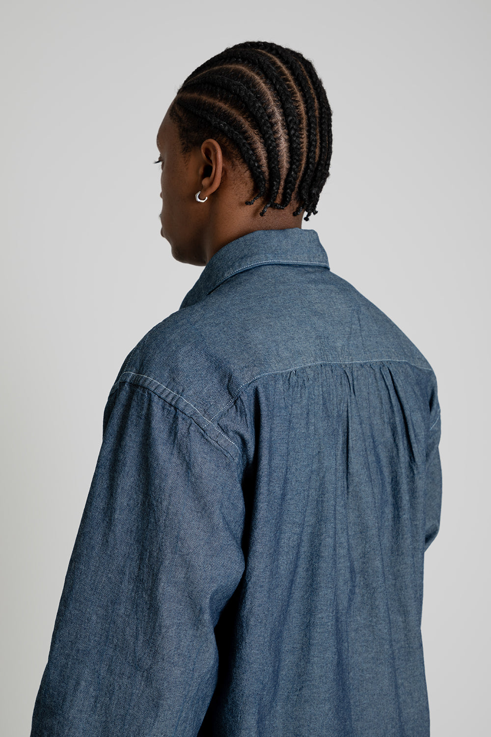 Frizmworks Cigarette Pocket Chambray Shirt in Indigo