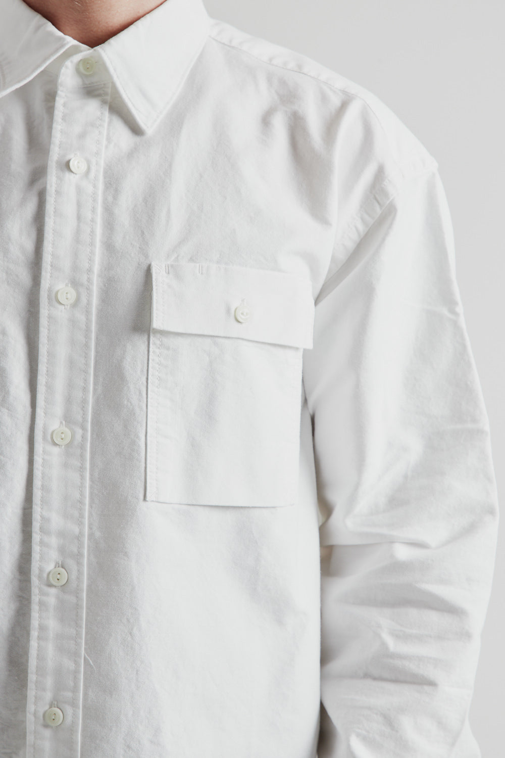 Frizmworks Cigarette Pocket Chambray Shirt - White | Wallace 