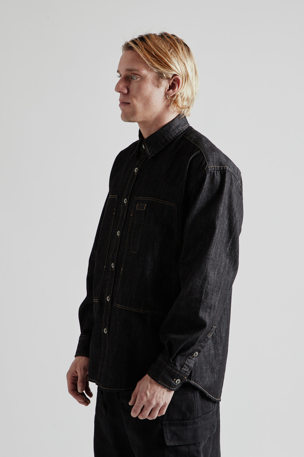 Frizmworks Denim Carpenter Pocket Work Shirt - Black | Wallace