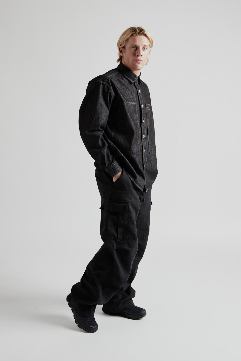 Frizmworks Denim Carpenter Pocket Work Shirt - Black | Wallace