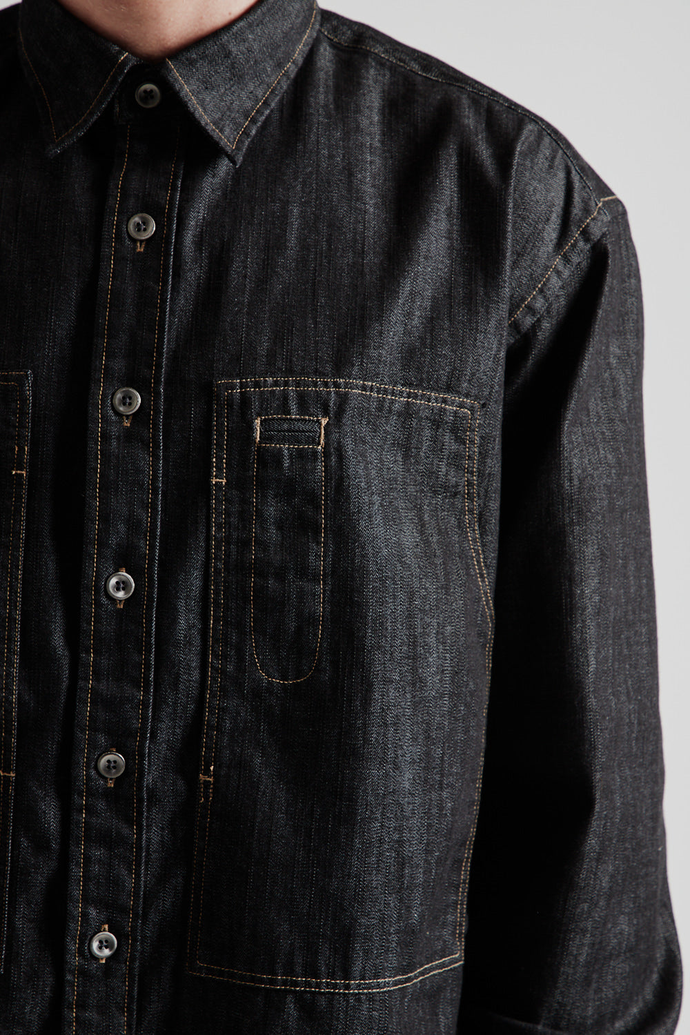 Denim Carpenter Pocket Work Shirt Black