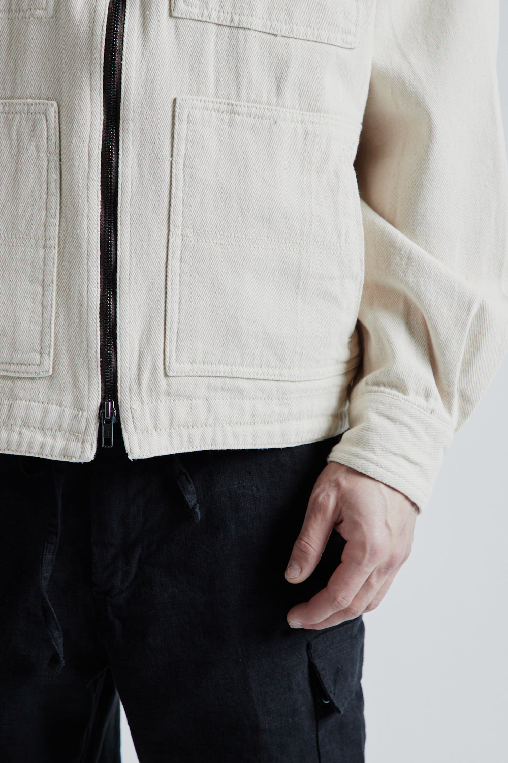 Frizmworks Denim Zip Up Work Jacket - Natural | Wallace Mercantile
