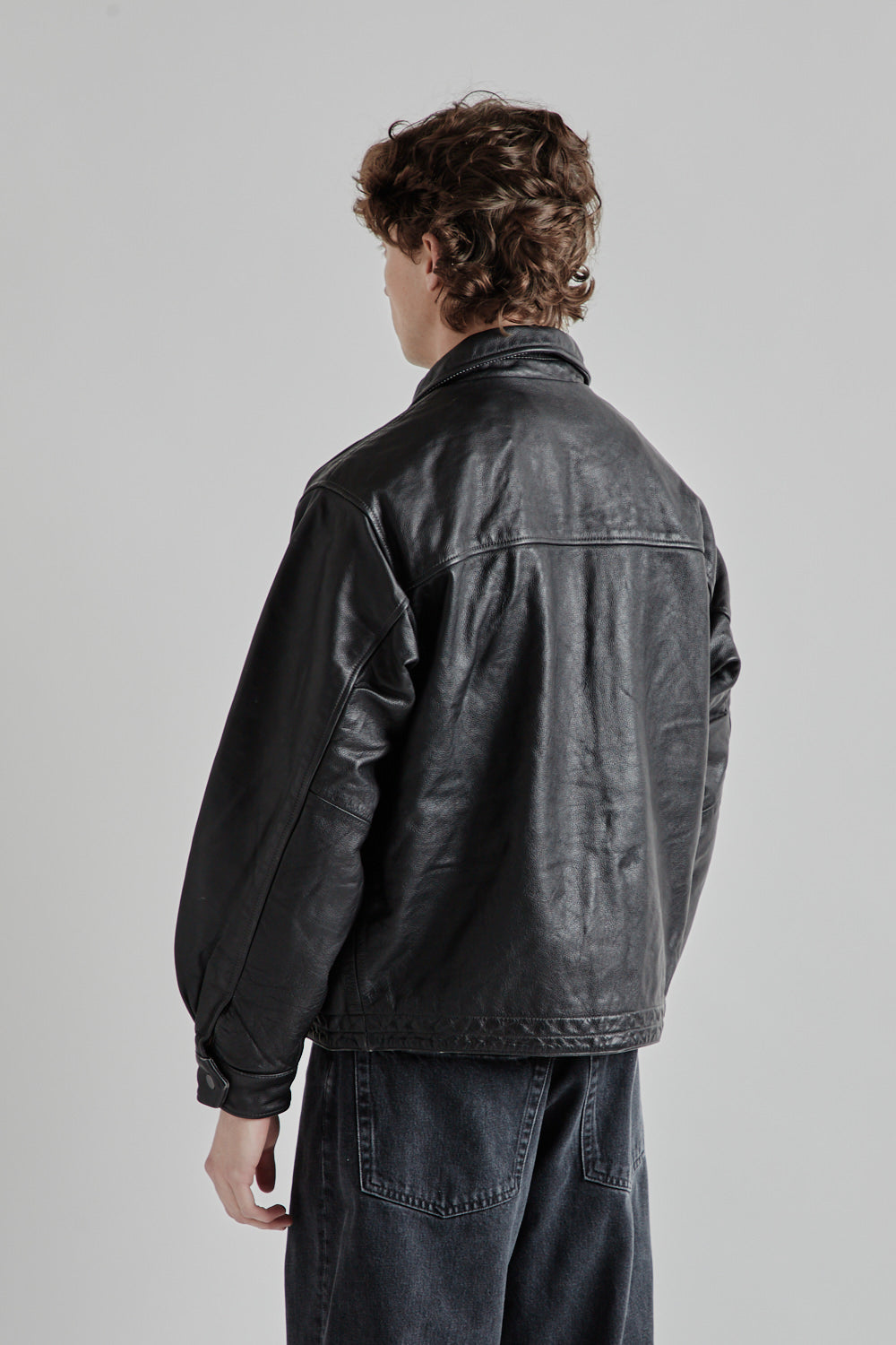 Frizmworks Destroyed Cowhide Leather Jacket Washed Black 4