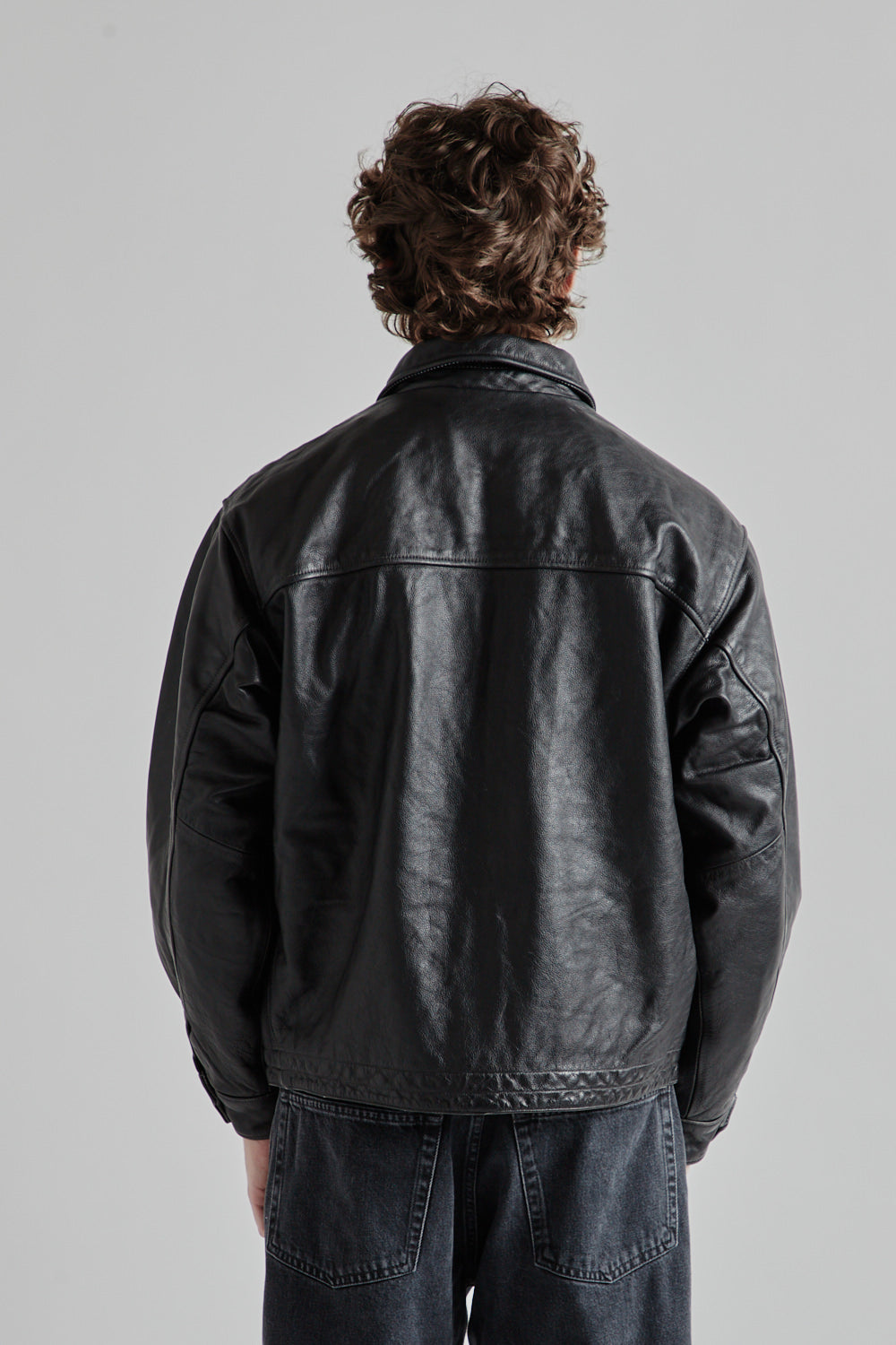 Frizmworks Destroyed Cowhide Leather Jacket Washed Black 5