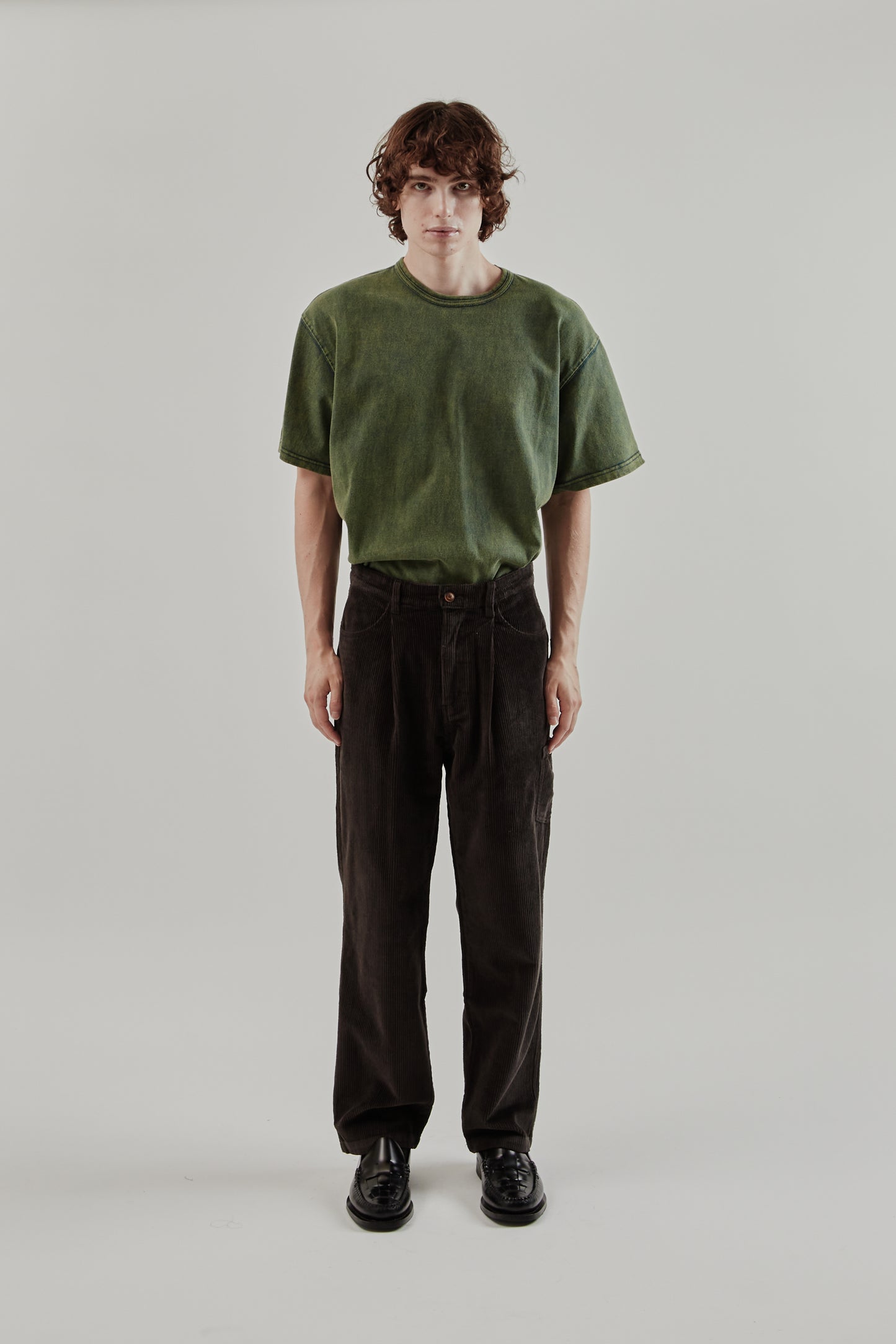 Frizmworks FW25 Corduroy Wide One Tuck Pants Charcoal 1