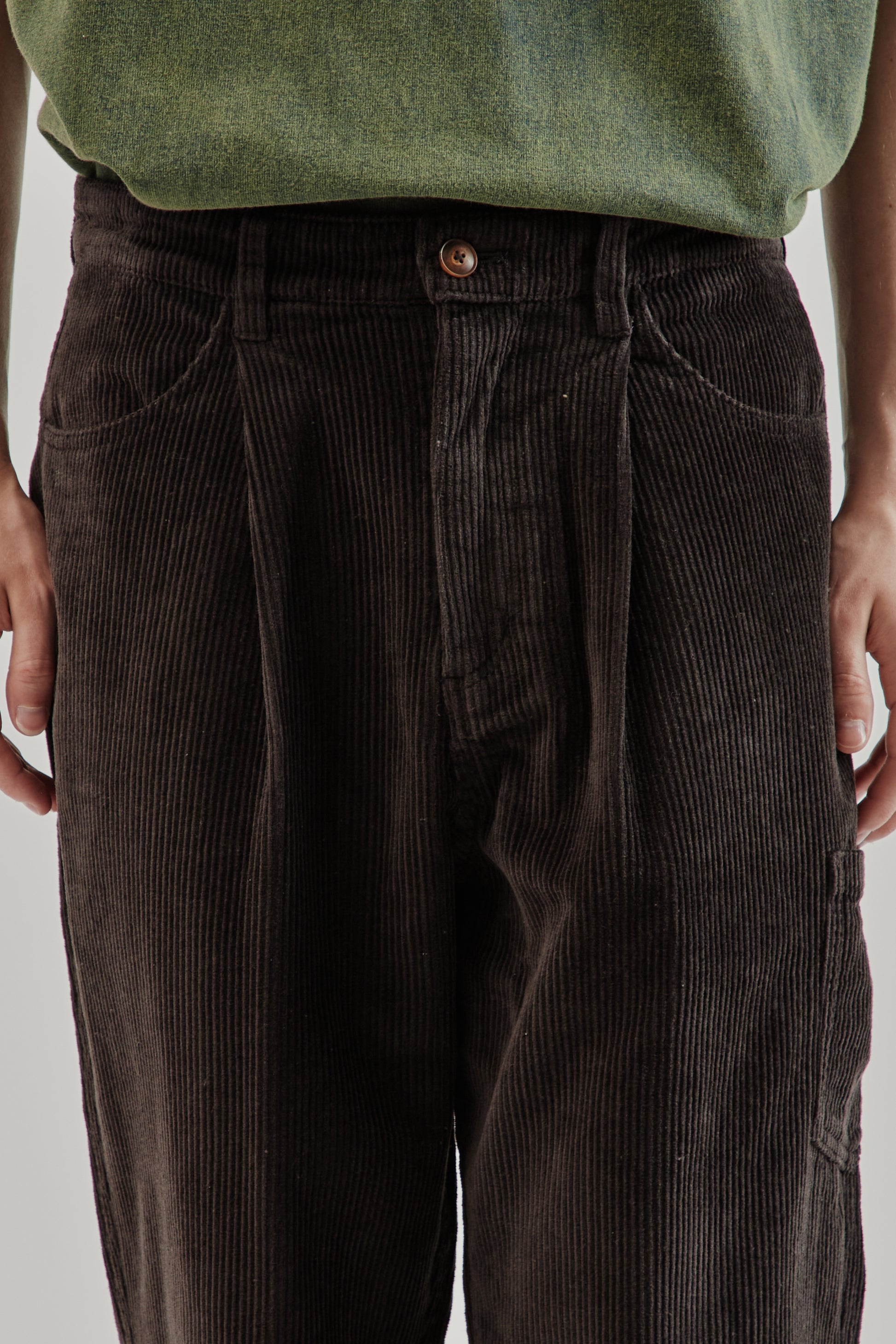 Frizmworks FW25 Corduroy Wide One Tuck Pants Charcoal 6