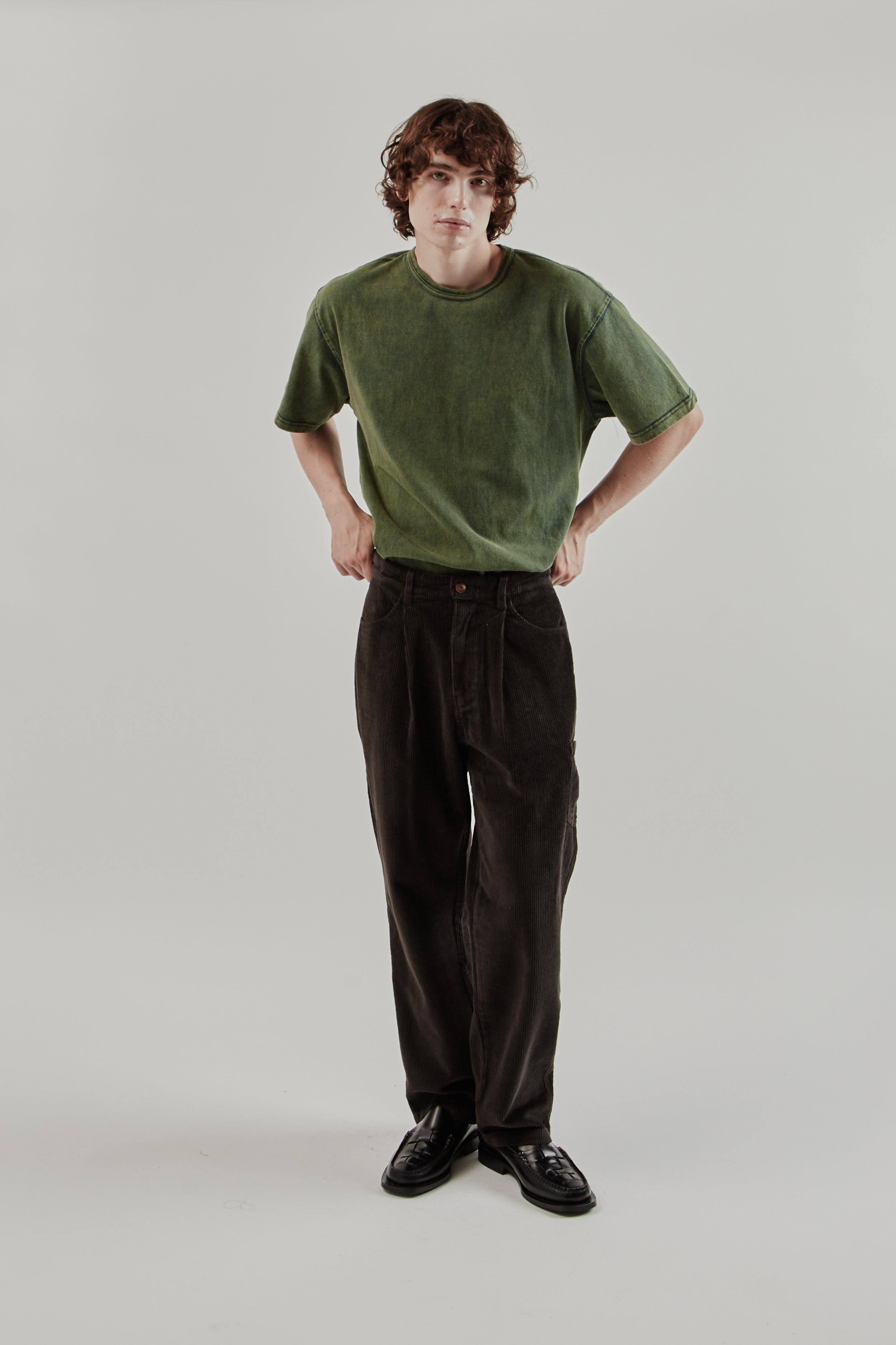 Frizmworks Corduroy Wide One Tuck Pants - Charcoal | Wallace