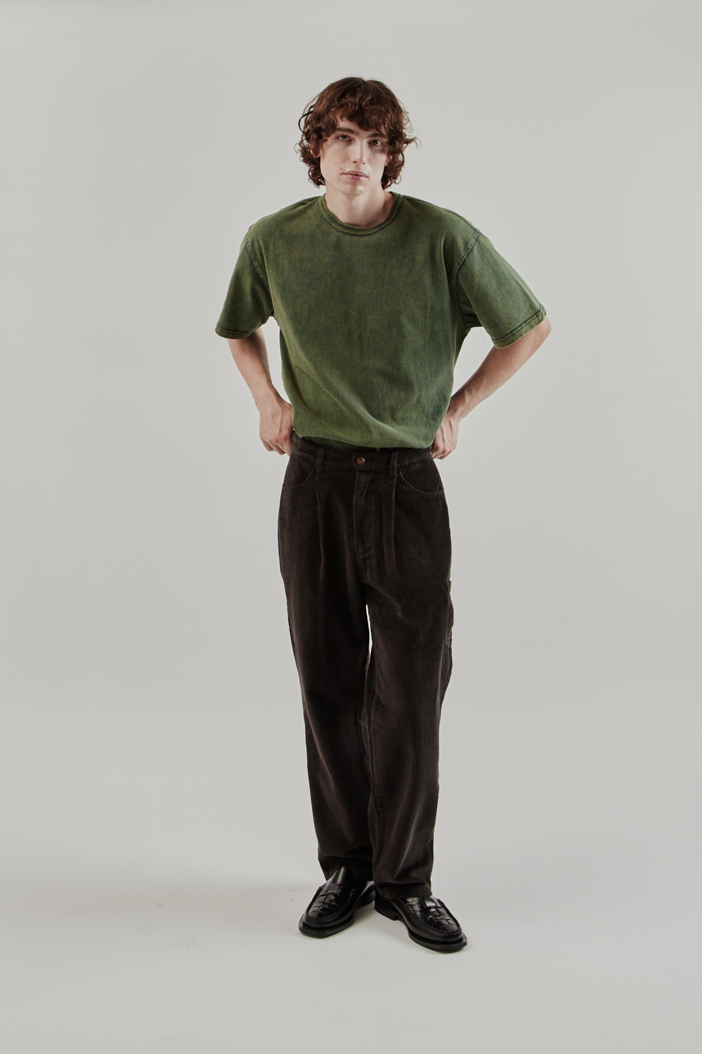 Frizmworks FW25 Corduroy Wide One Tuck Pants Charcoal 9